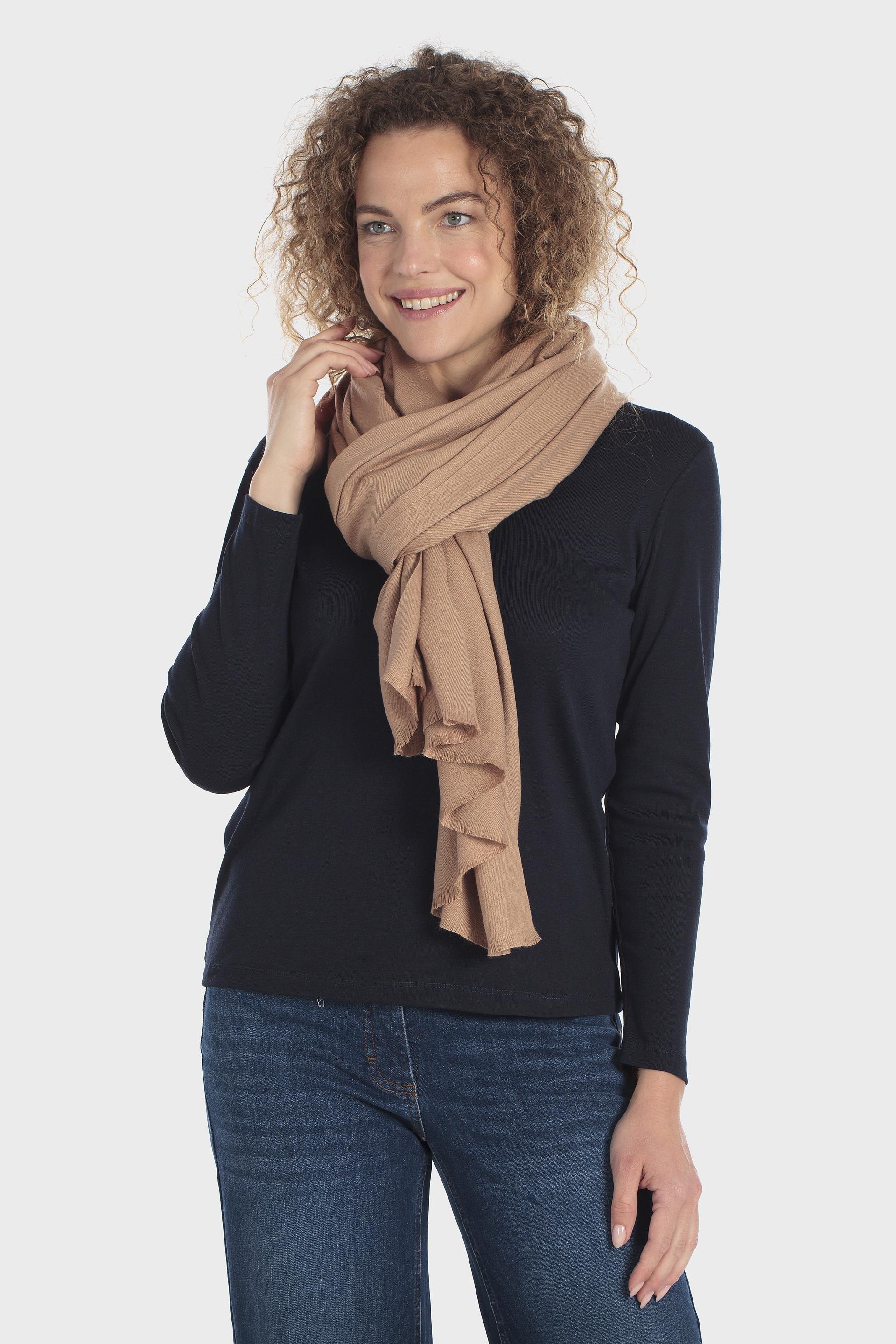 Frayed Edge Scarf Beige, Brown Walnut, large image number 0