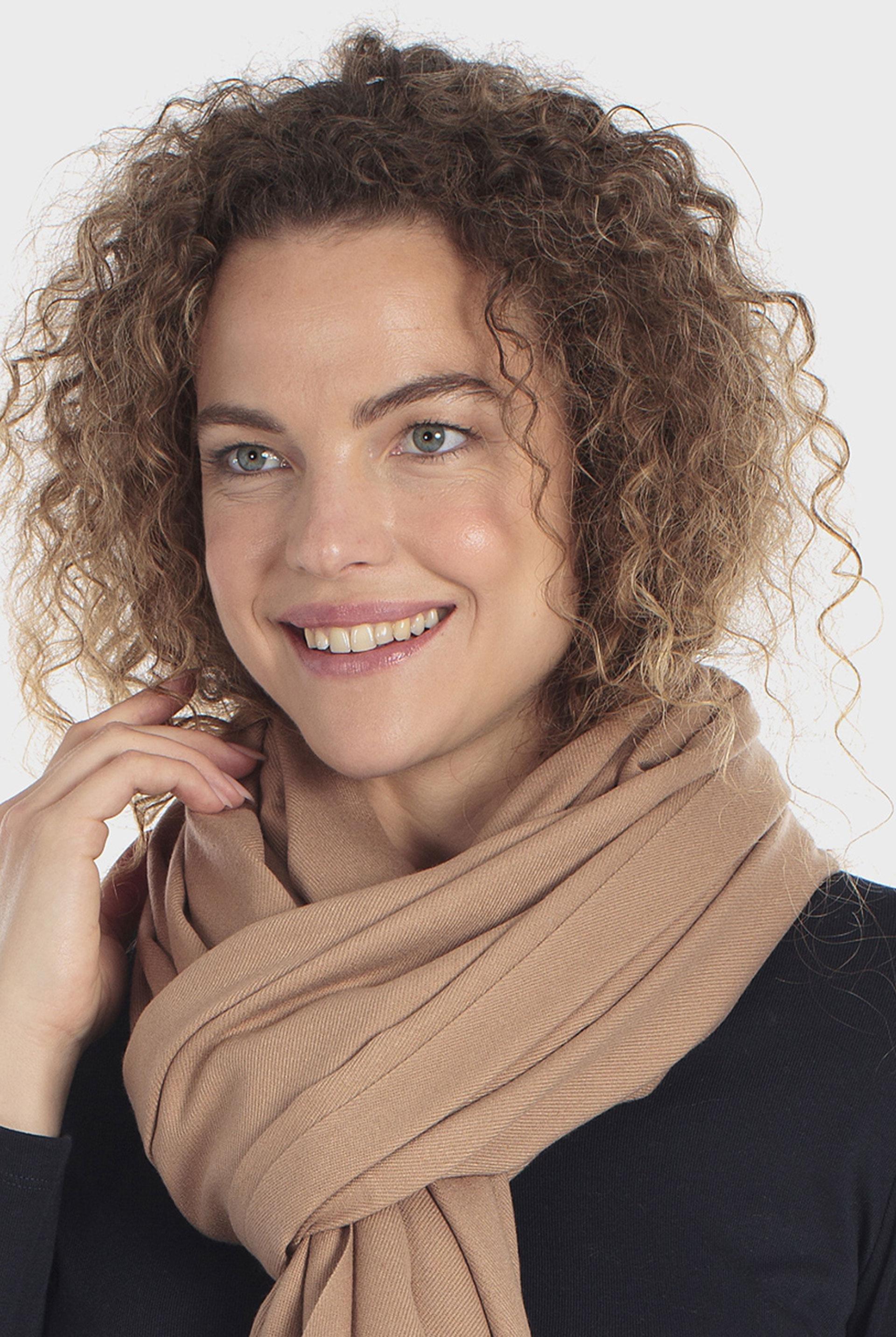 Frayed Edge Scarf Beige, Brown Walnut, medium