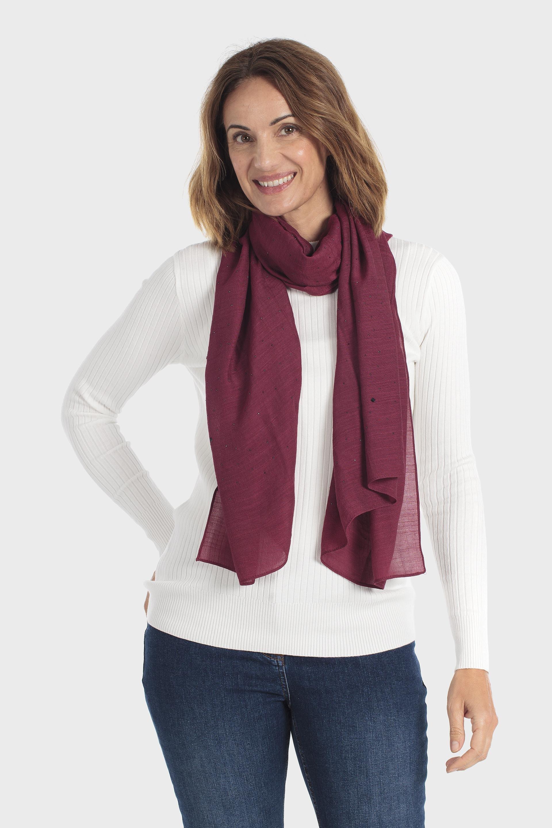Rhinestone Pashmina Burgundy, Garnet, large image number 0
