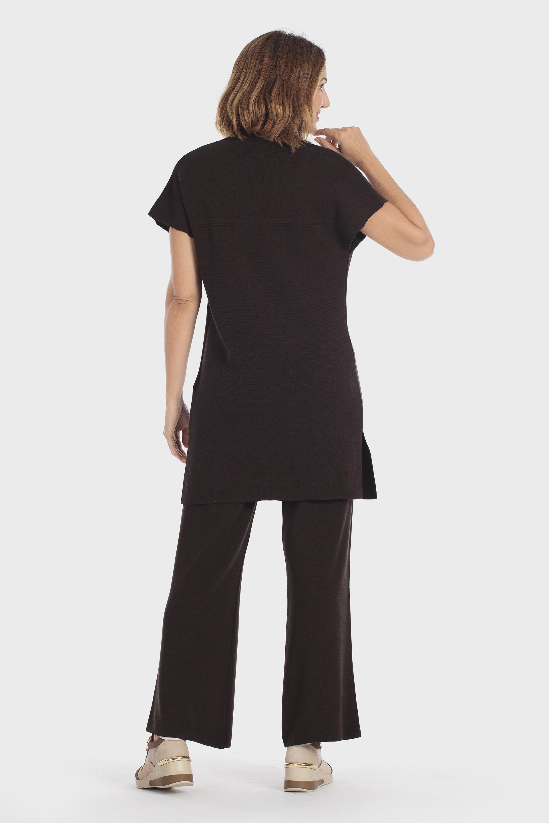 Criss-Cross Long Waistcoat Brown, Brown, large image number 4