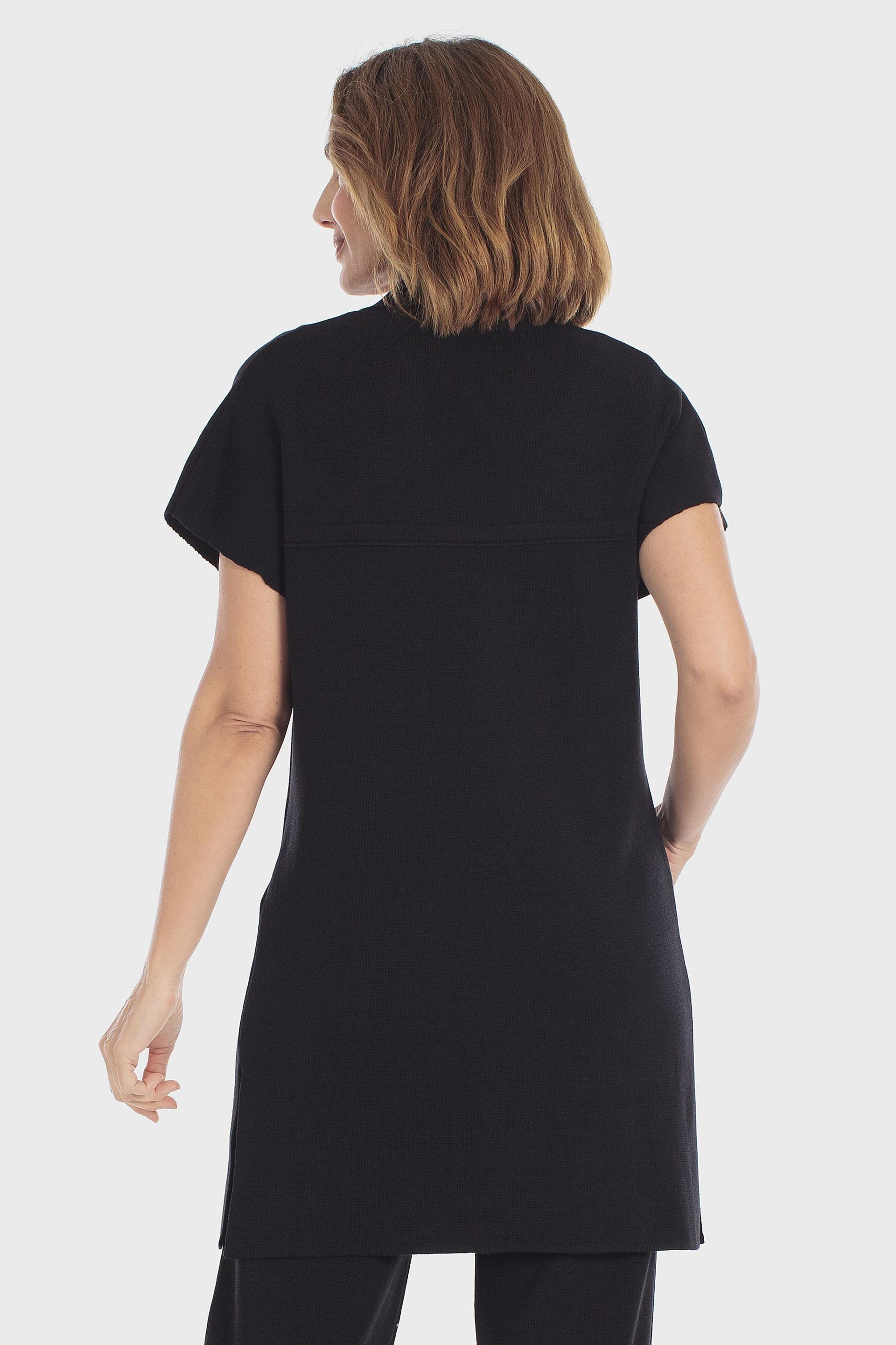 Criss-Cross Long Waistcoat Black, Black, large image number 3