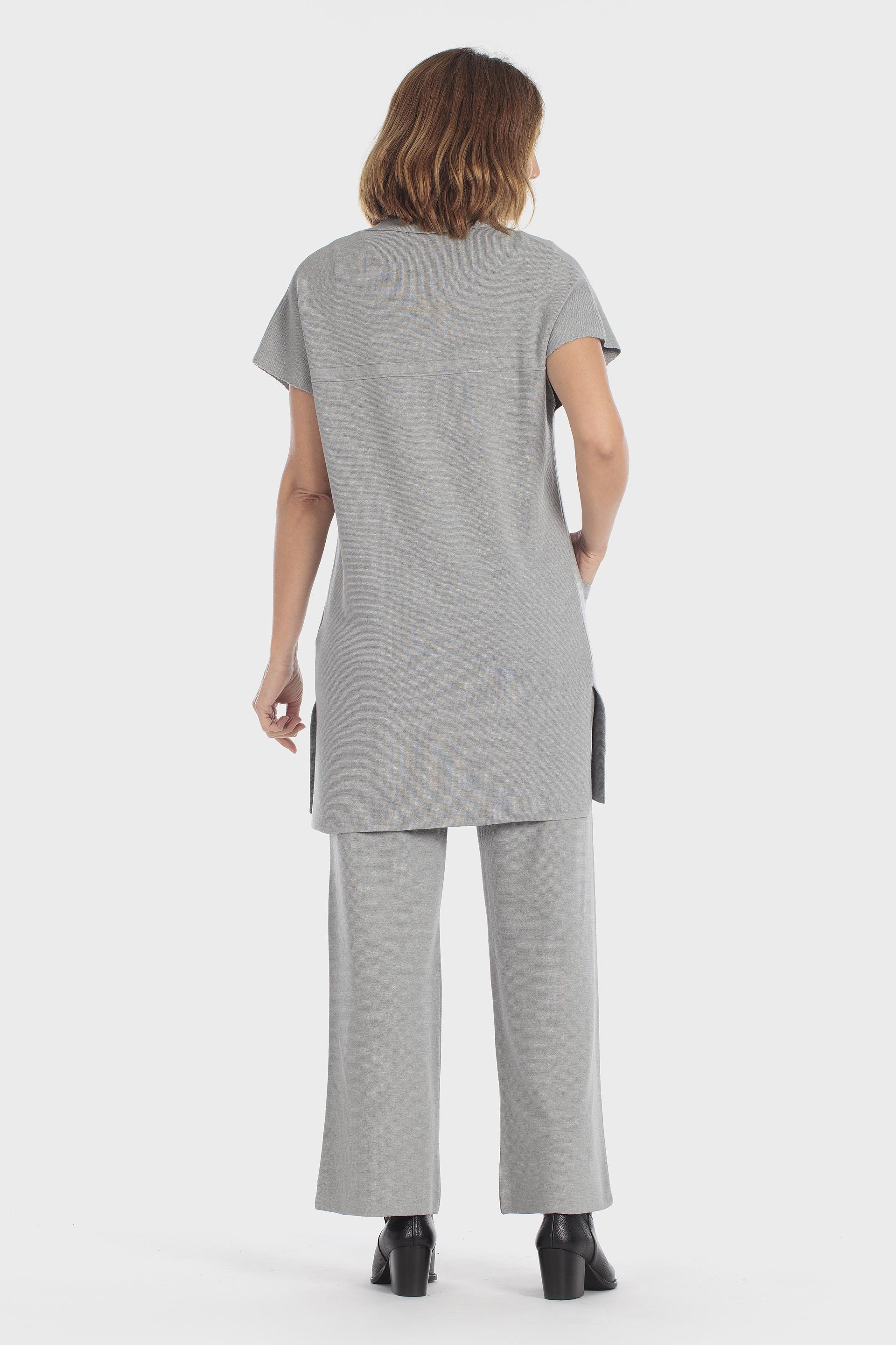 Criss-Cross Long Waistcoat Grey, Grey Melange, large image number 4