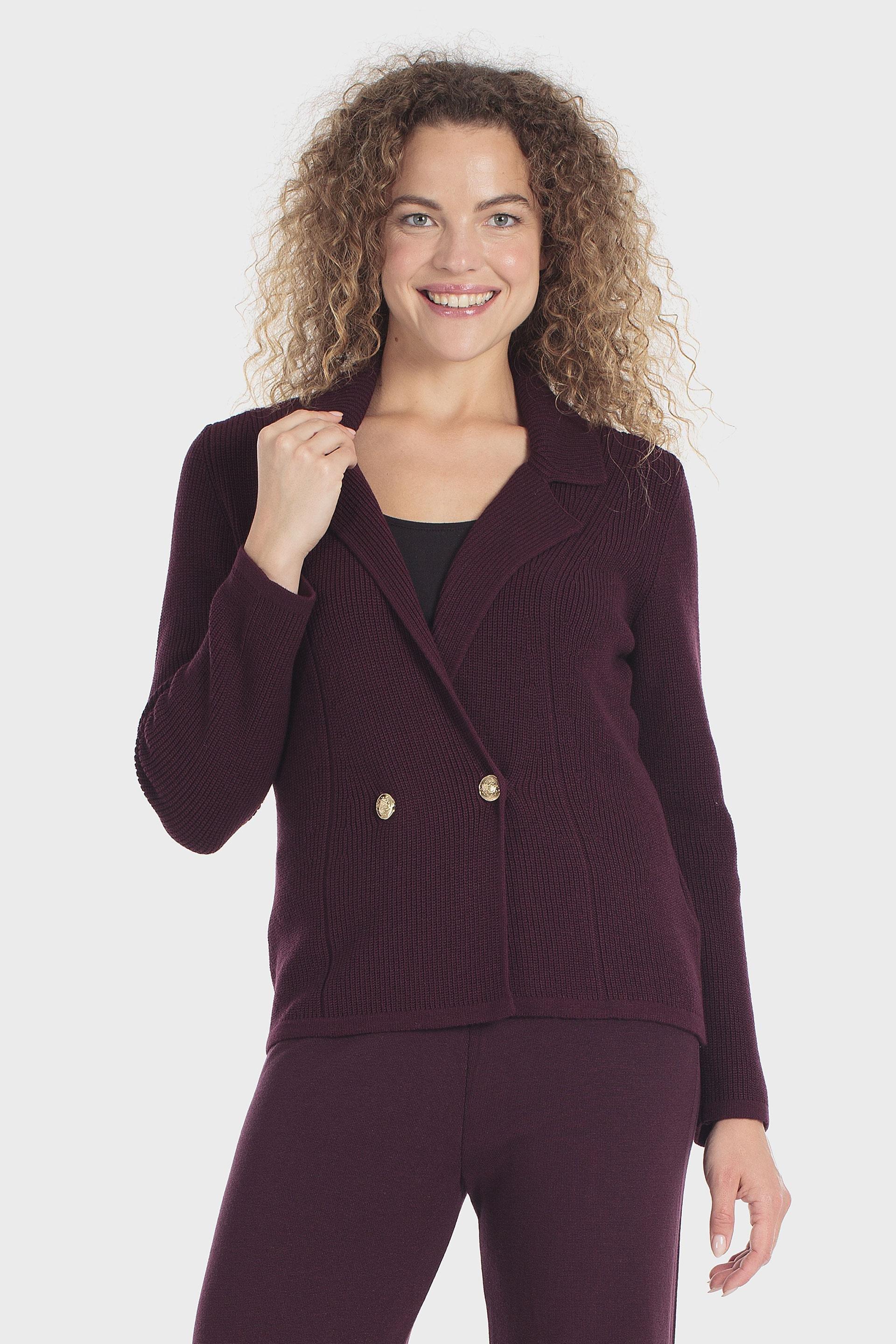 Criss-Cross Double-Breasted Jacket Purple, Purple Mulberry, medium