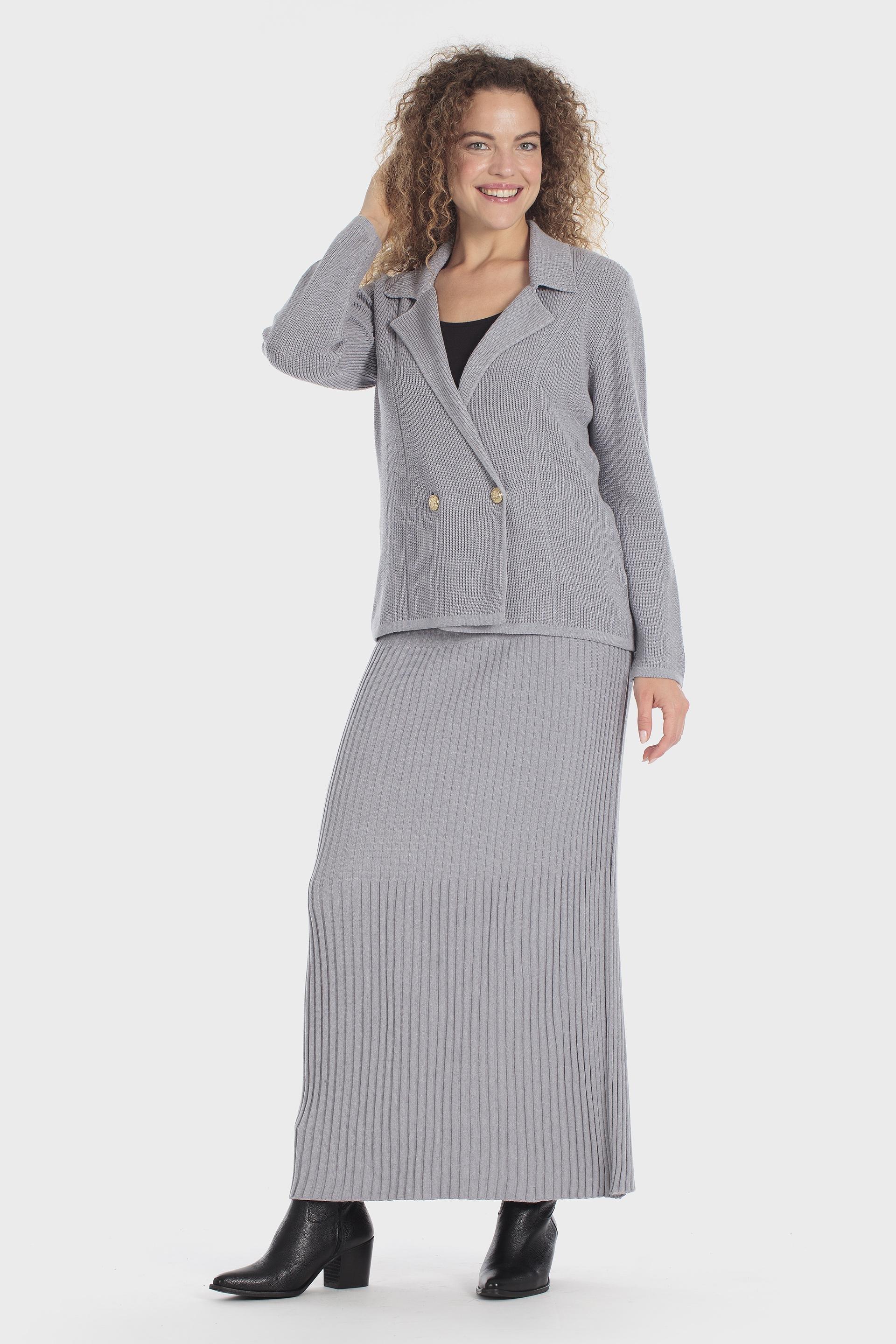 Criss-Cross Double-Breasted Jacket Grey, Grey Melange, large image number 1