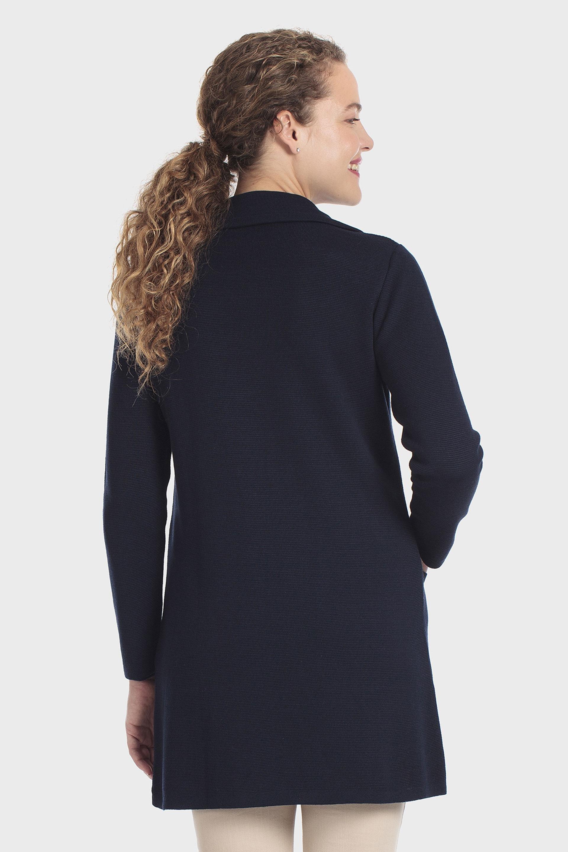 Double-Breasted Longline Jacket Navy, Blue Navy, large image number 2