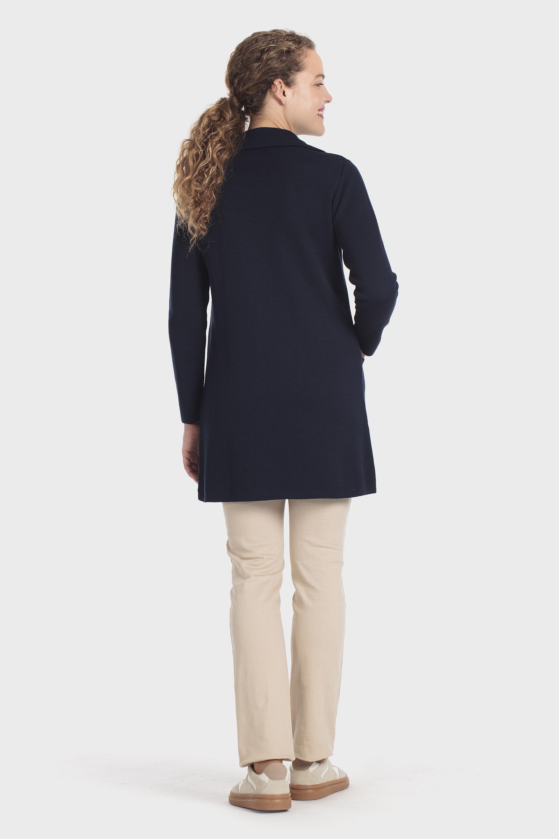 Double-Breasted Longline Jacket Navy, Blue Navy, large image number 3