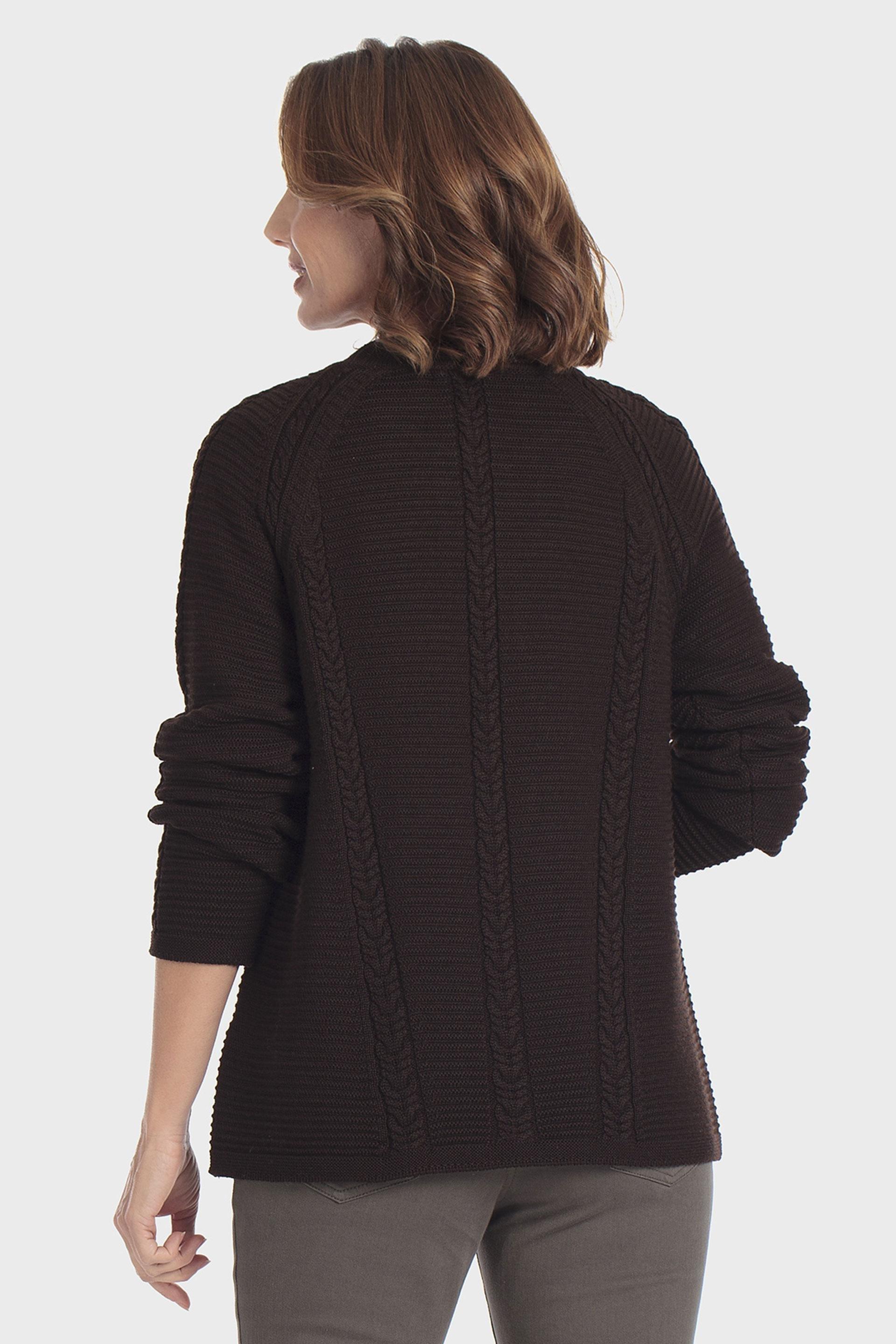 جاكيت بضفائر بنية, Brown, large image number 2