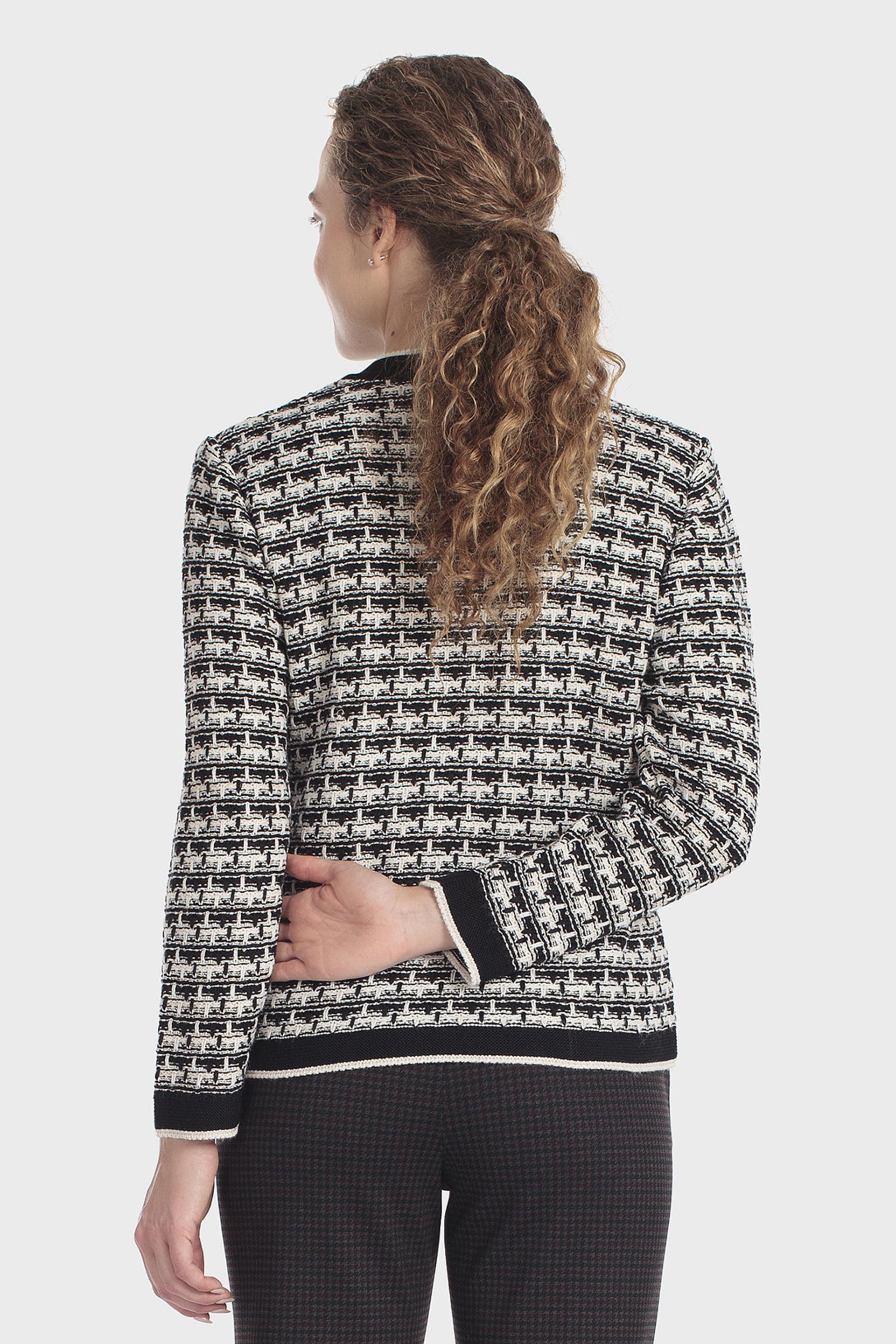 Metallic Thread Tweed Jacket Black, Black, large image number 2