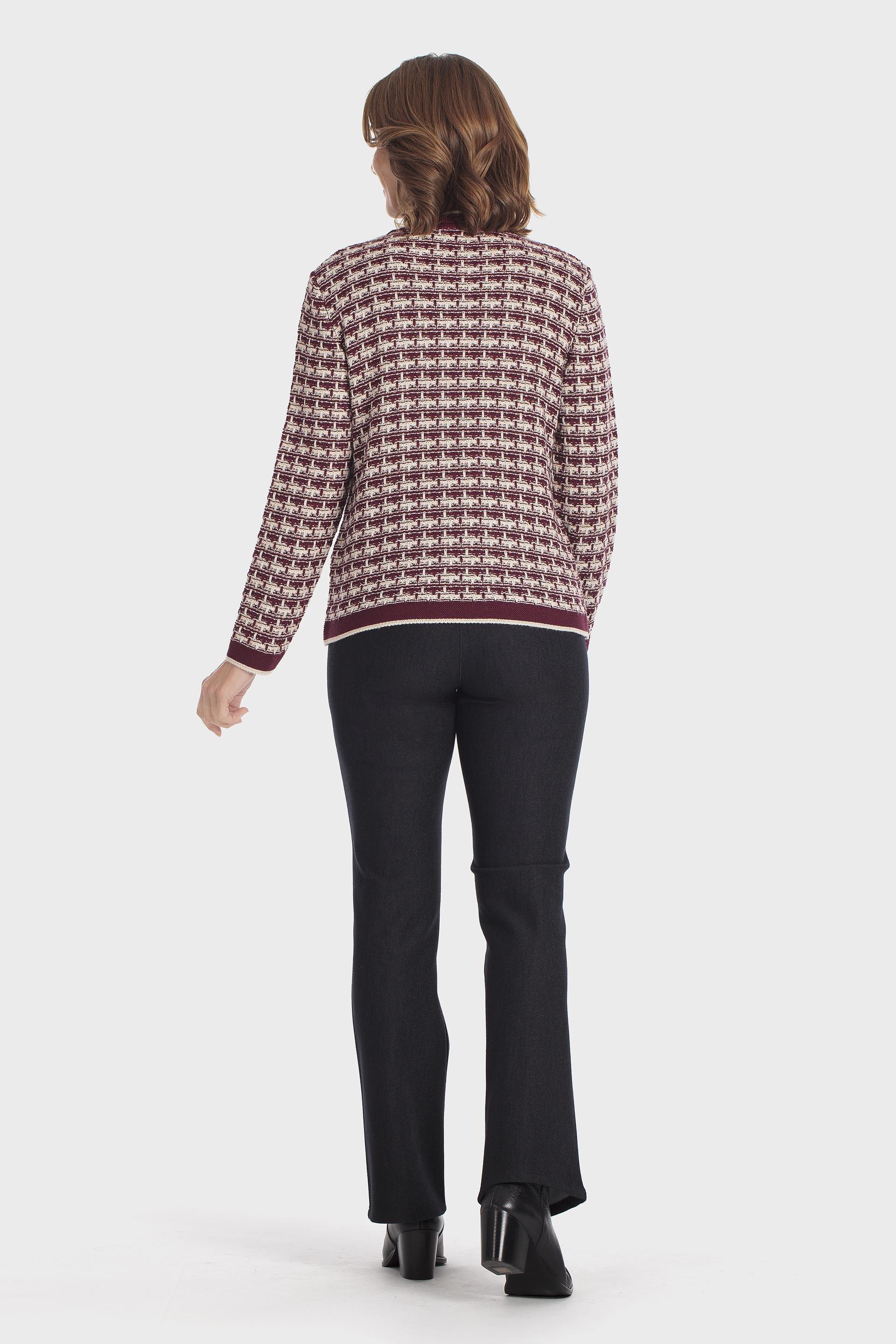 Burgundy Metallic Thread Jacket, Red Dark, large image number 3