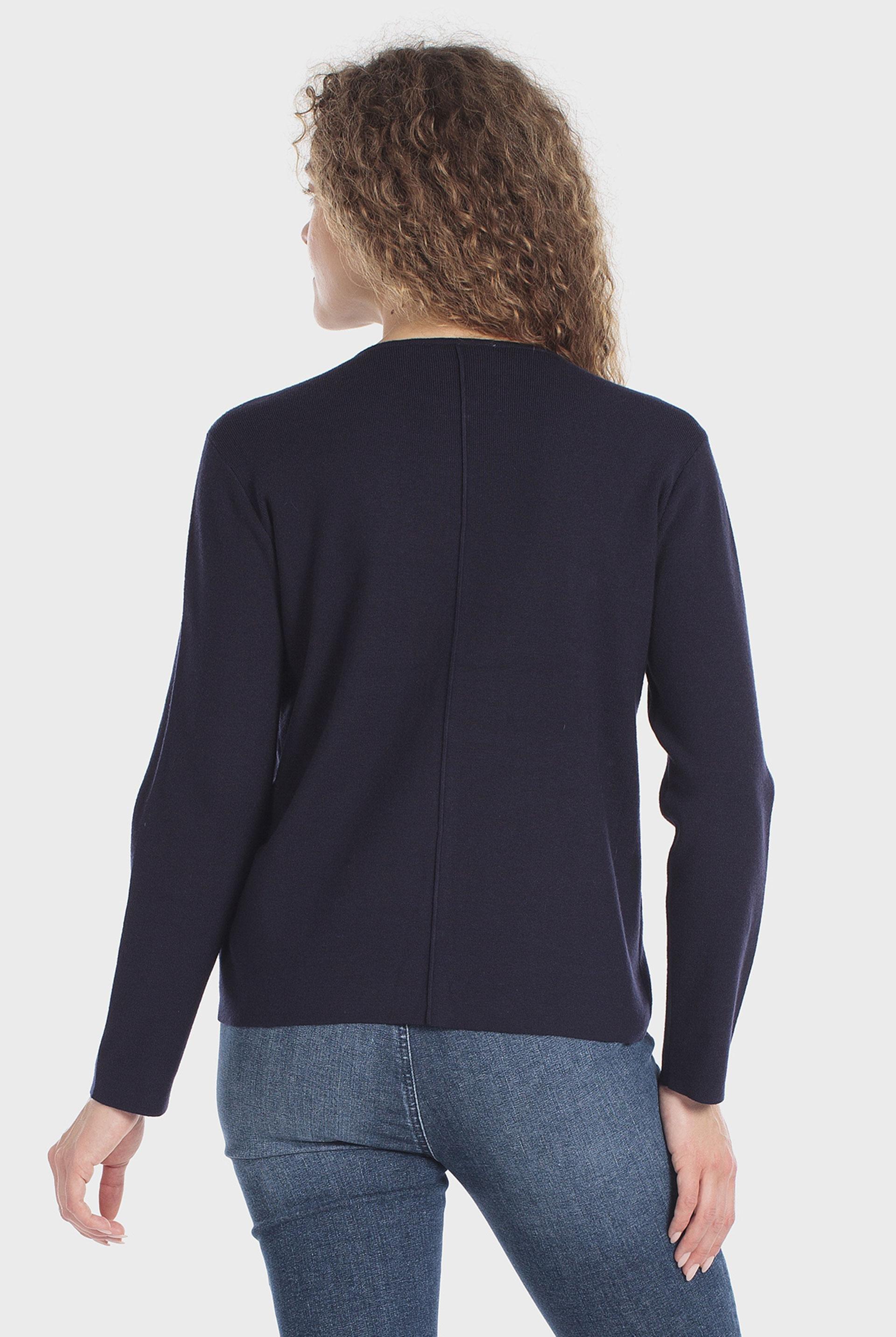 Buttoned Knit Jacket Navy, Blue Navy, large image number 2