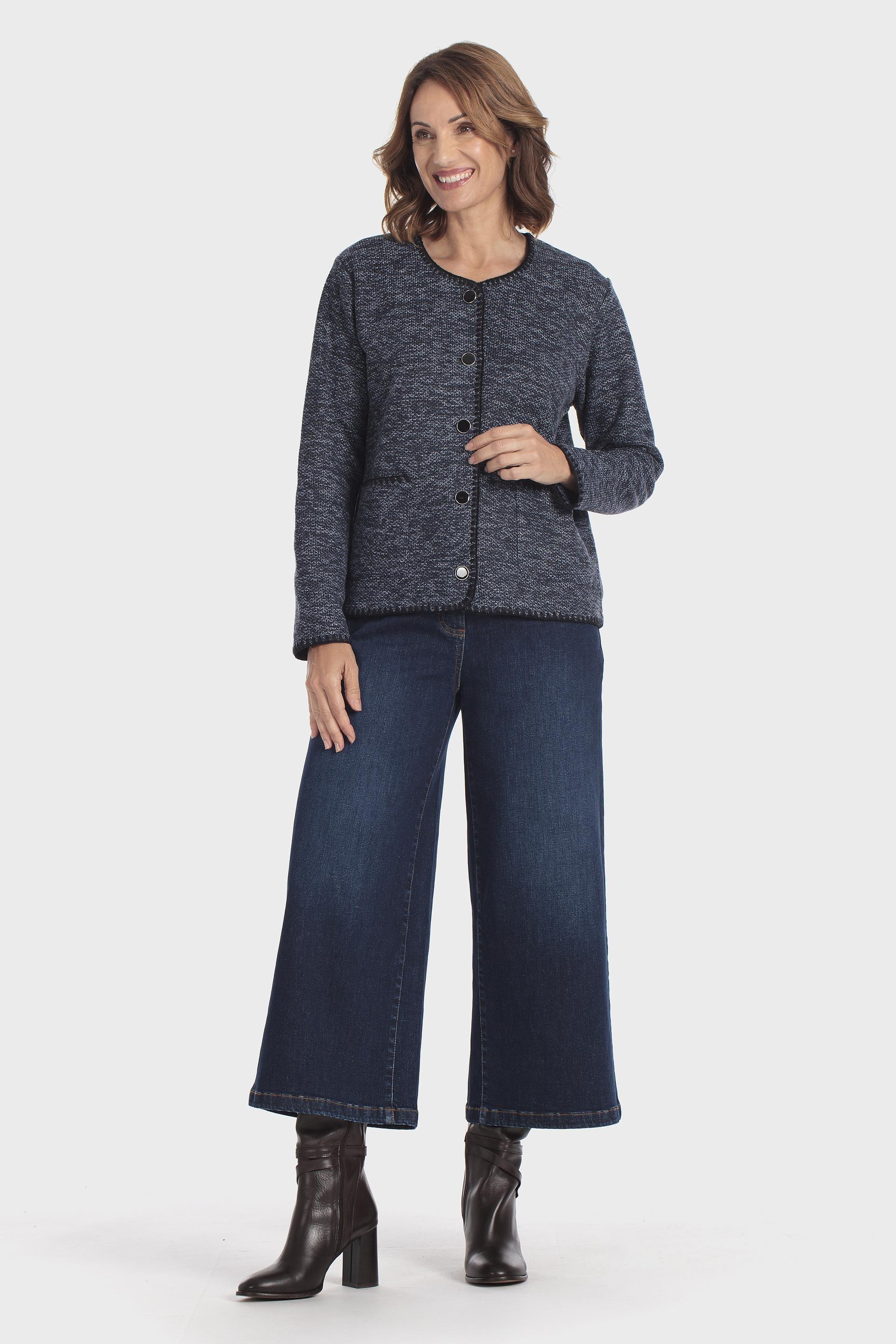 Textured Buttoned Jacket Navy, Blue Navy, large image number 1