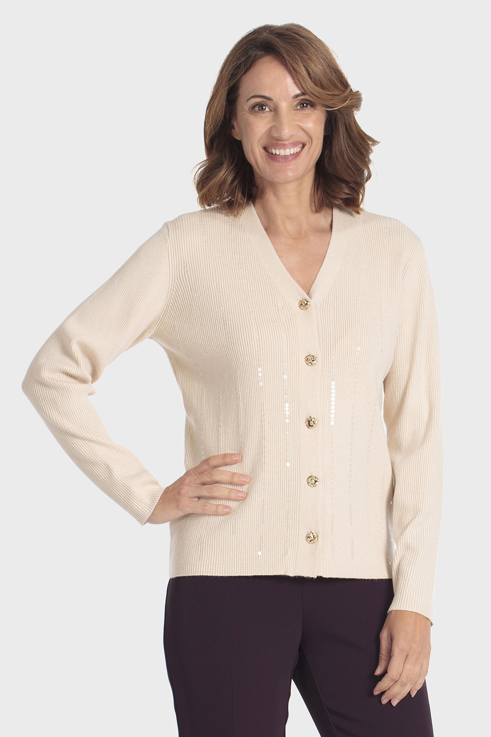 V Neck Jacket Beige, Beige, large image number 0
