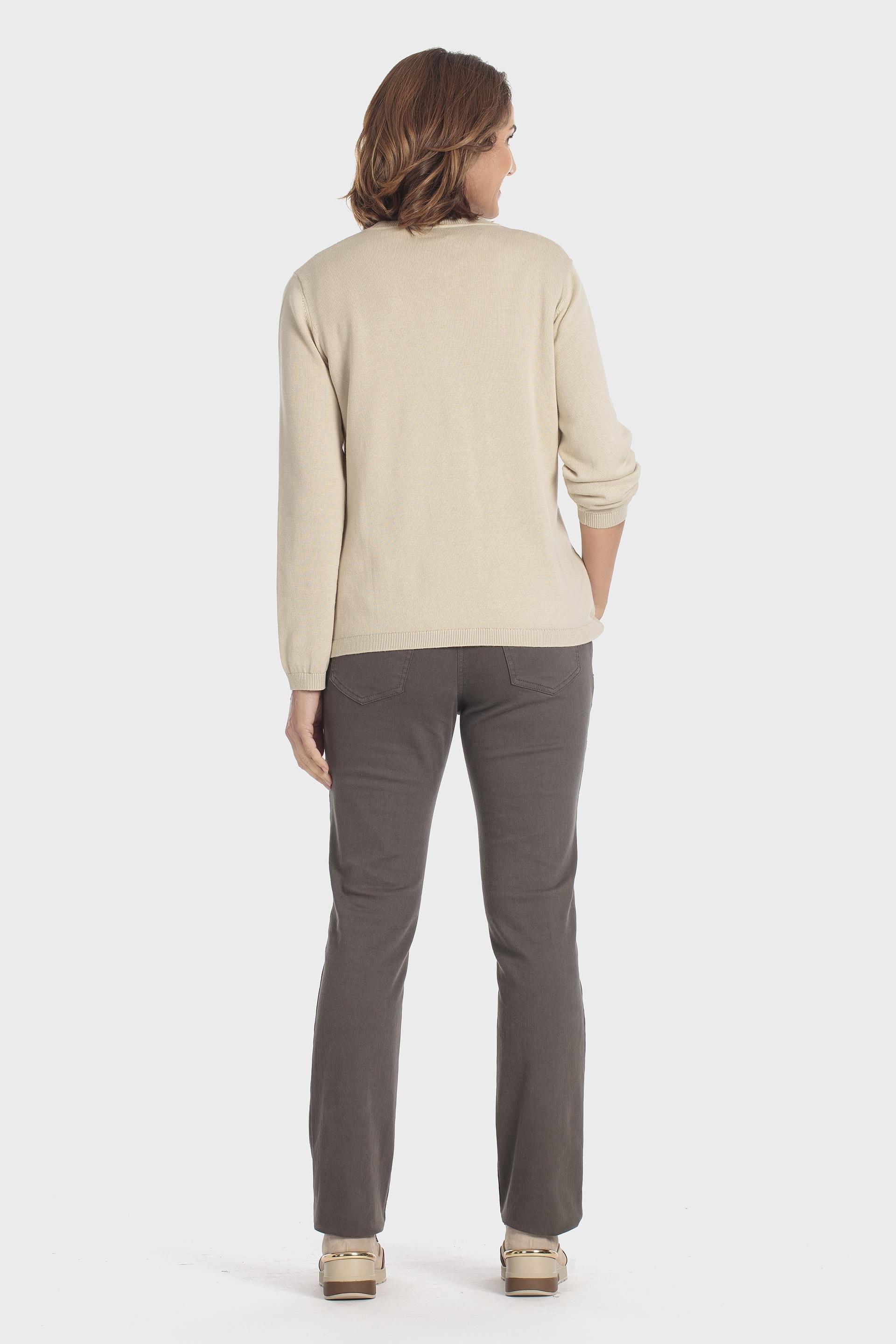Cable Knit Buttoned Jacket Beige, Beige, large image number 3