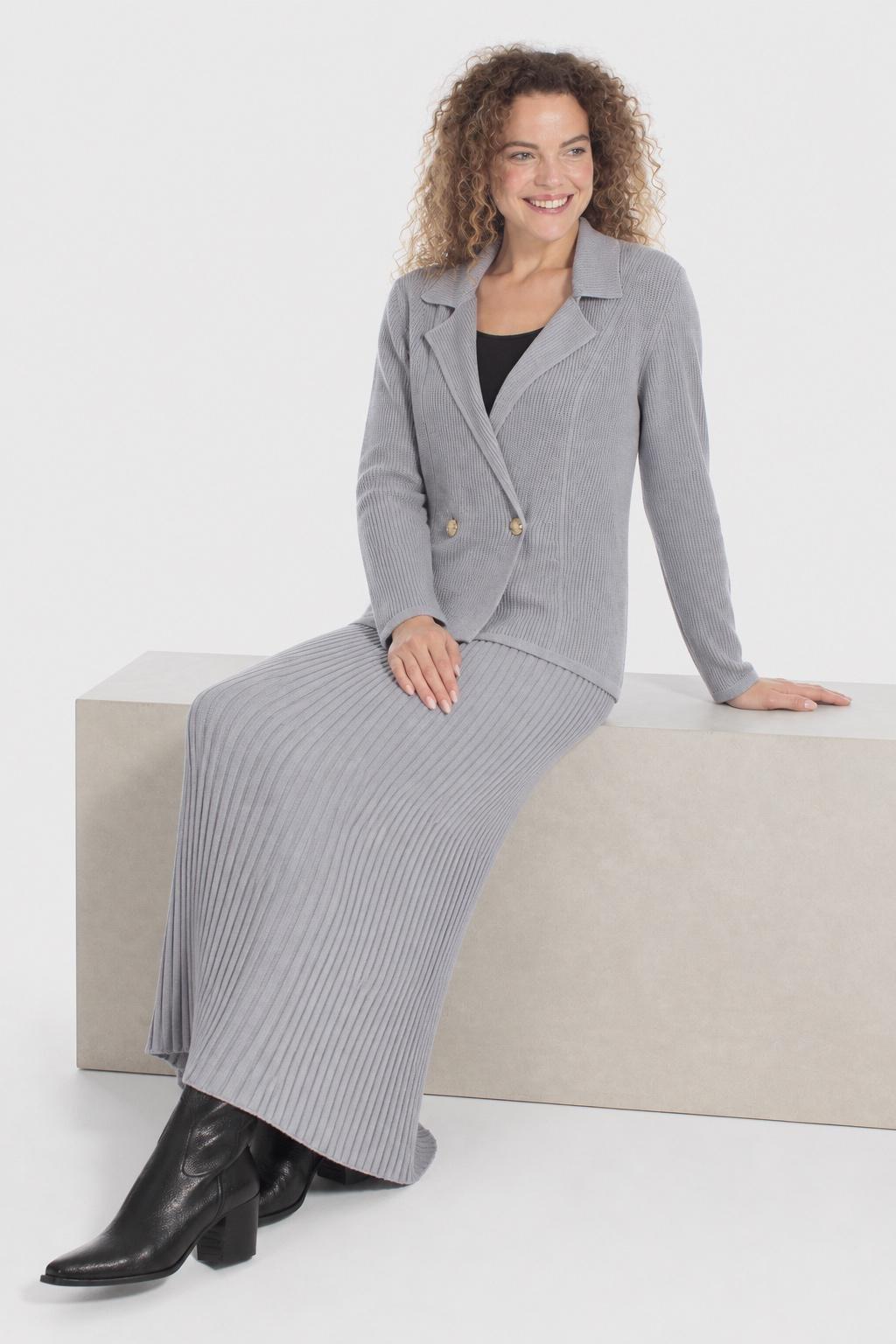 تنورة مضلعة رمادية, Grey Melange, medium