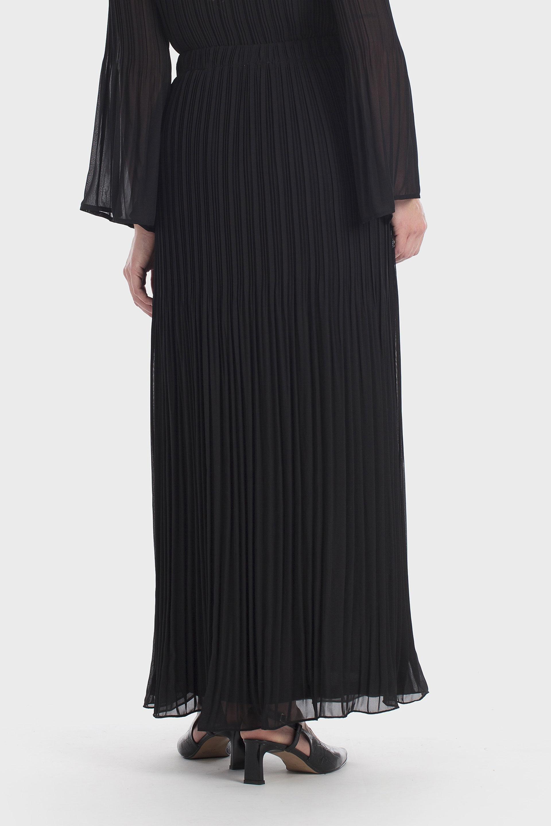 Pleated Midi Skirt Black, Black, large image number 6