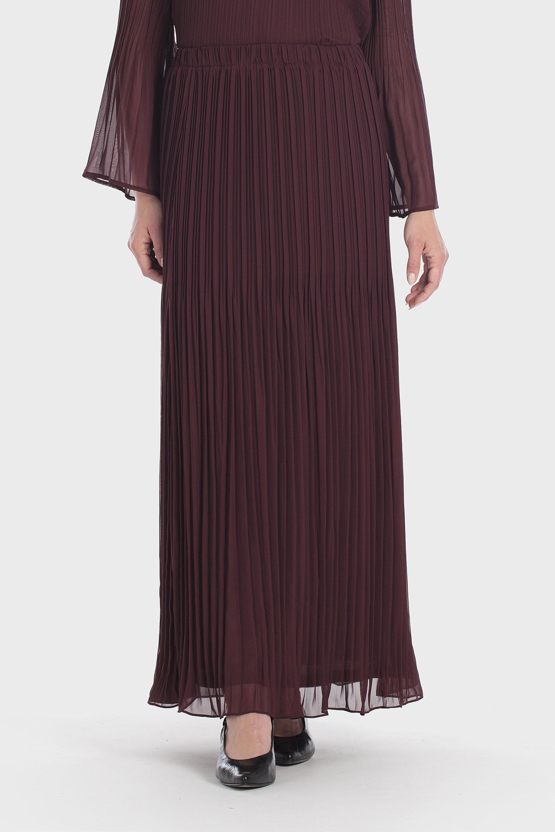 Pleated Midi Skirt Purple, Red Dark, large image number 6