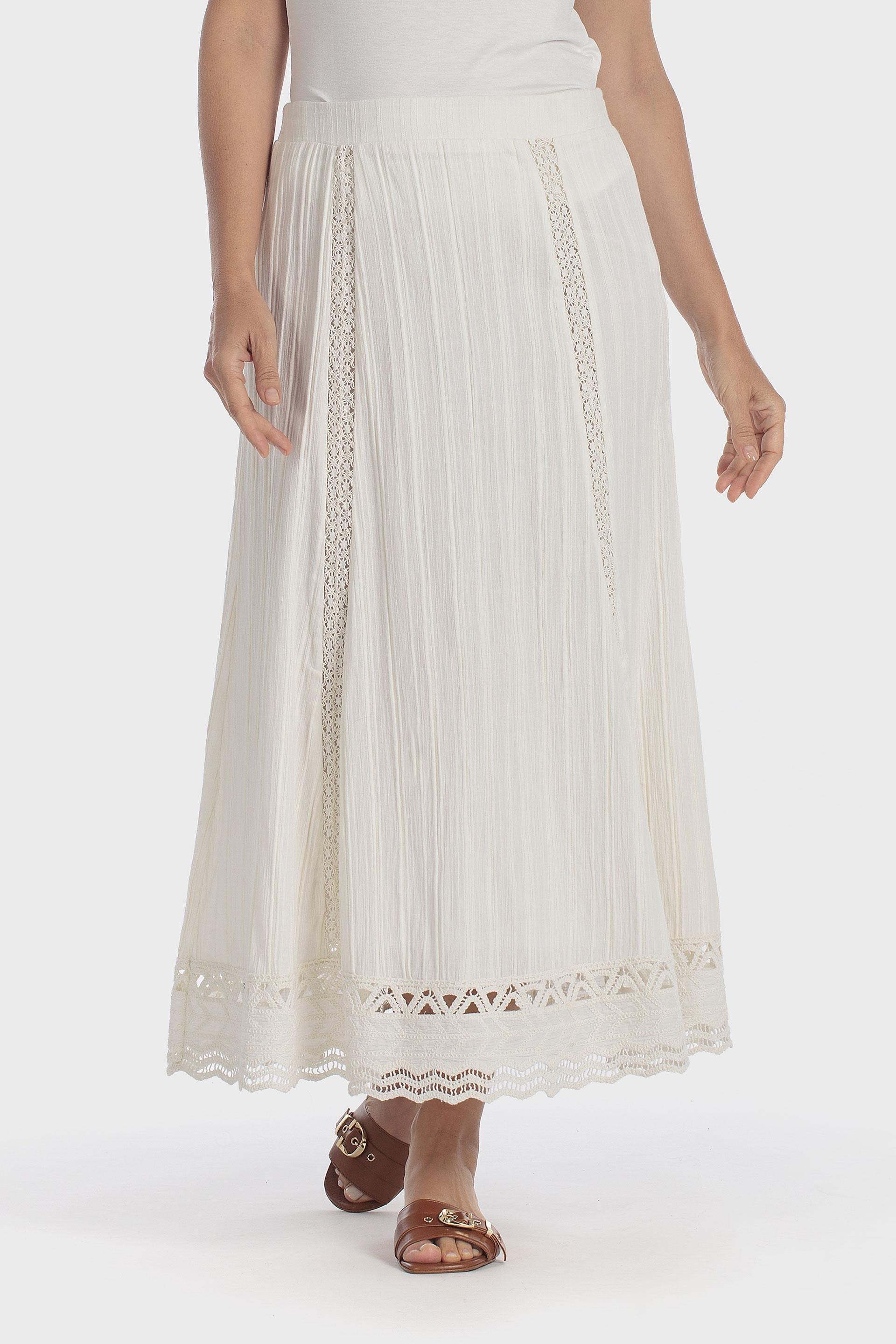 Beige Embroidered Skirt, Beige Natual, large image number 1