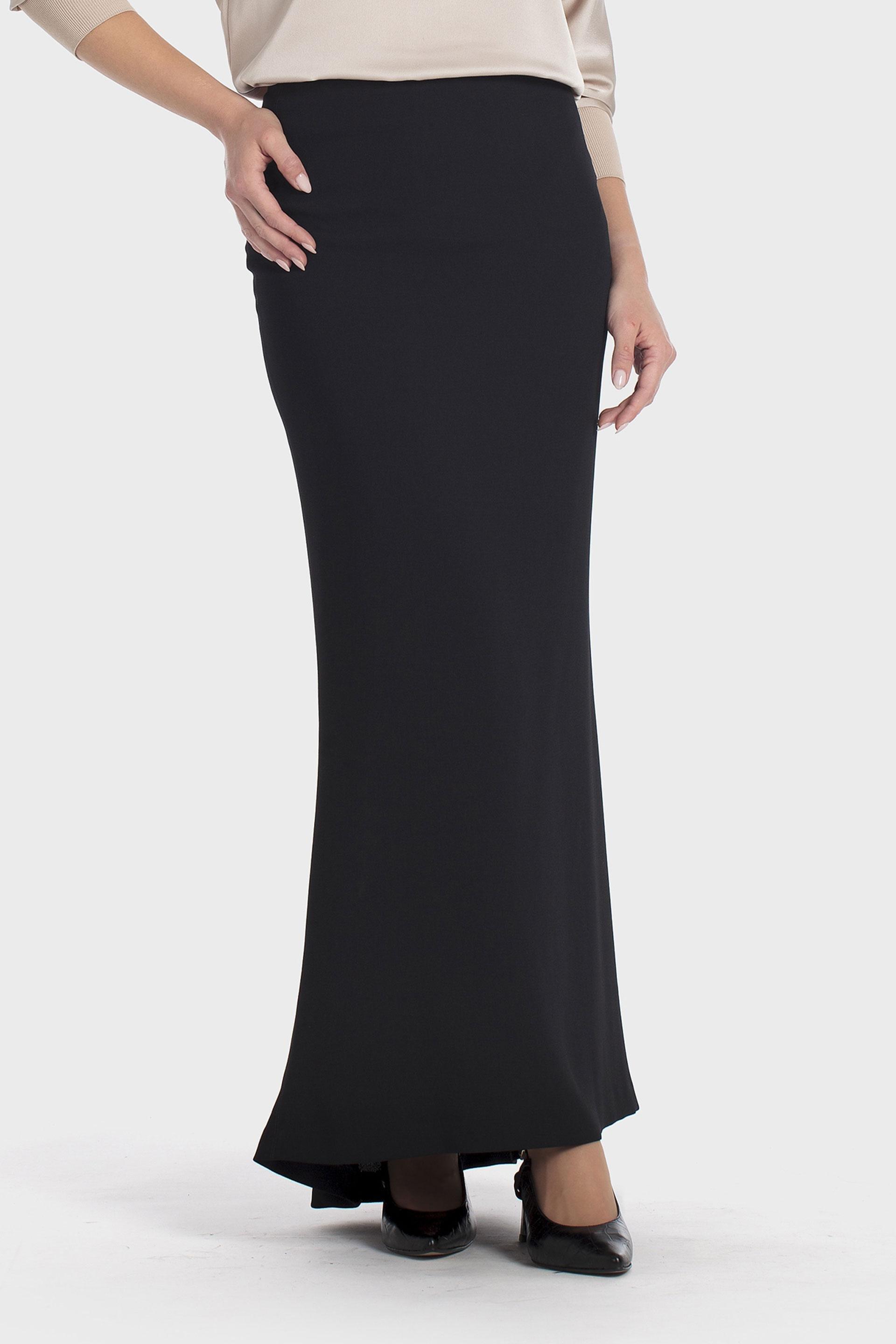 Asymmetric Hem Long Skirt Black, Black, large image number 0