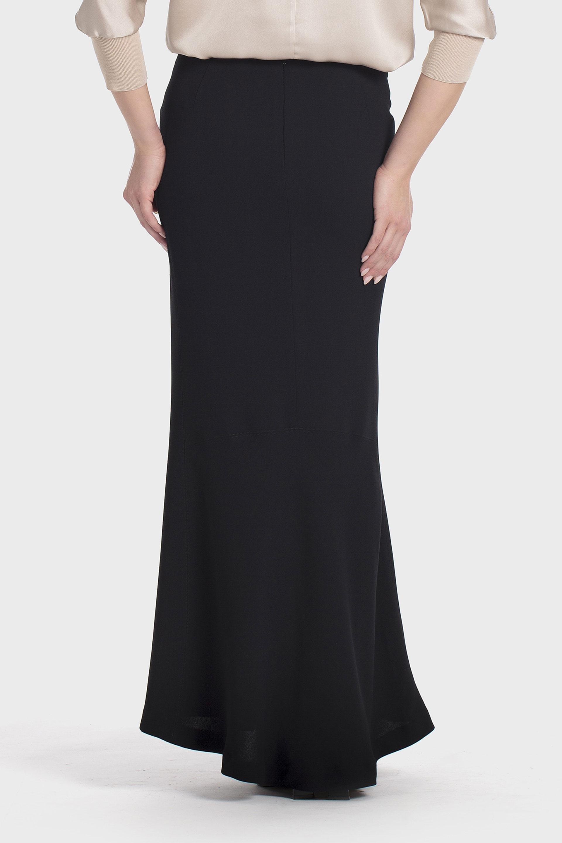 Asymmetric Hem Long Skirt Black, Black, medium