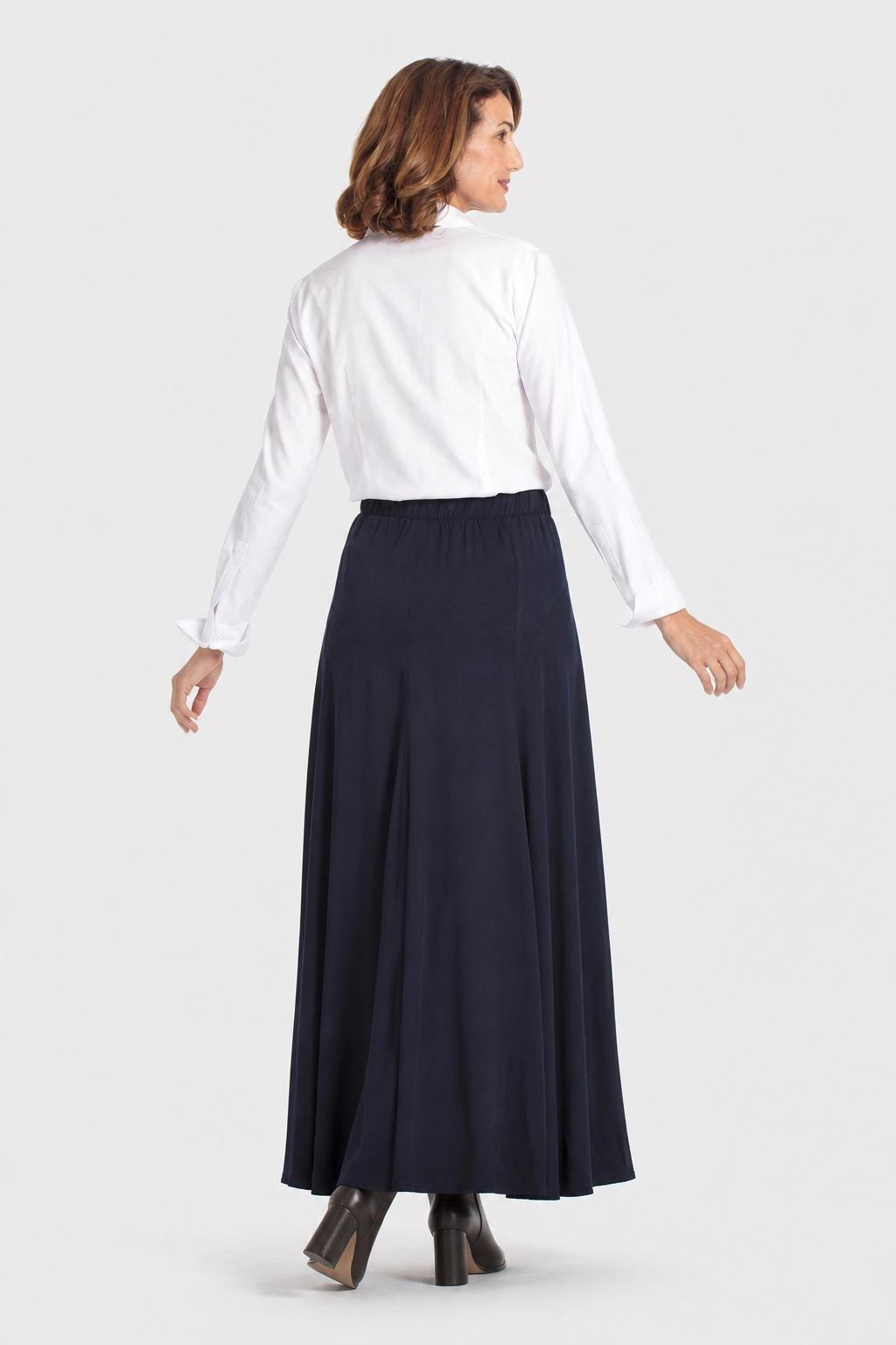 Blue Long Skirt, Blue Navy, large image number 5