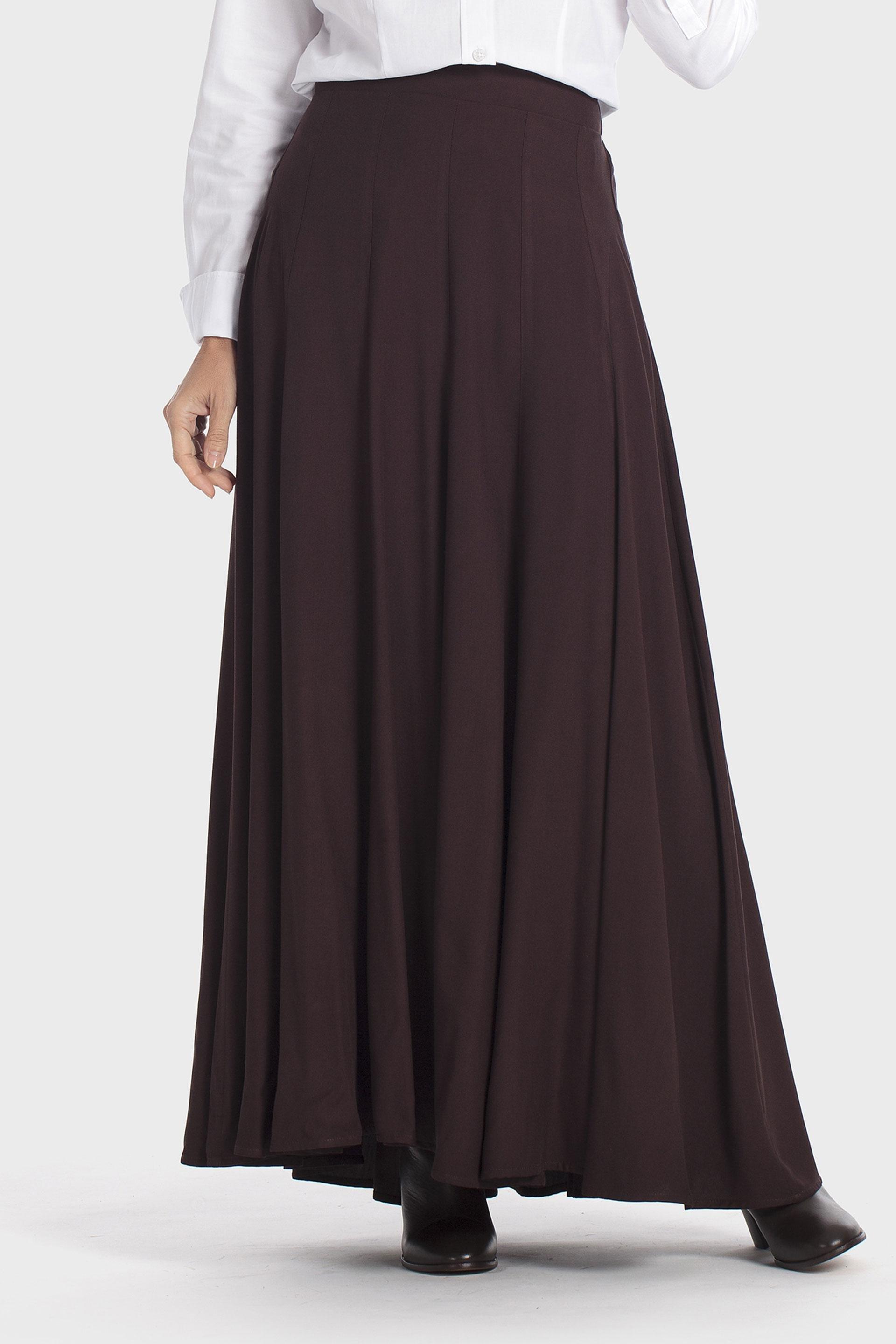 Brown Long Skirt, Brown, large image number 2