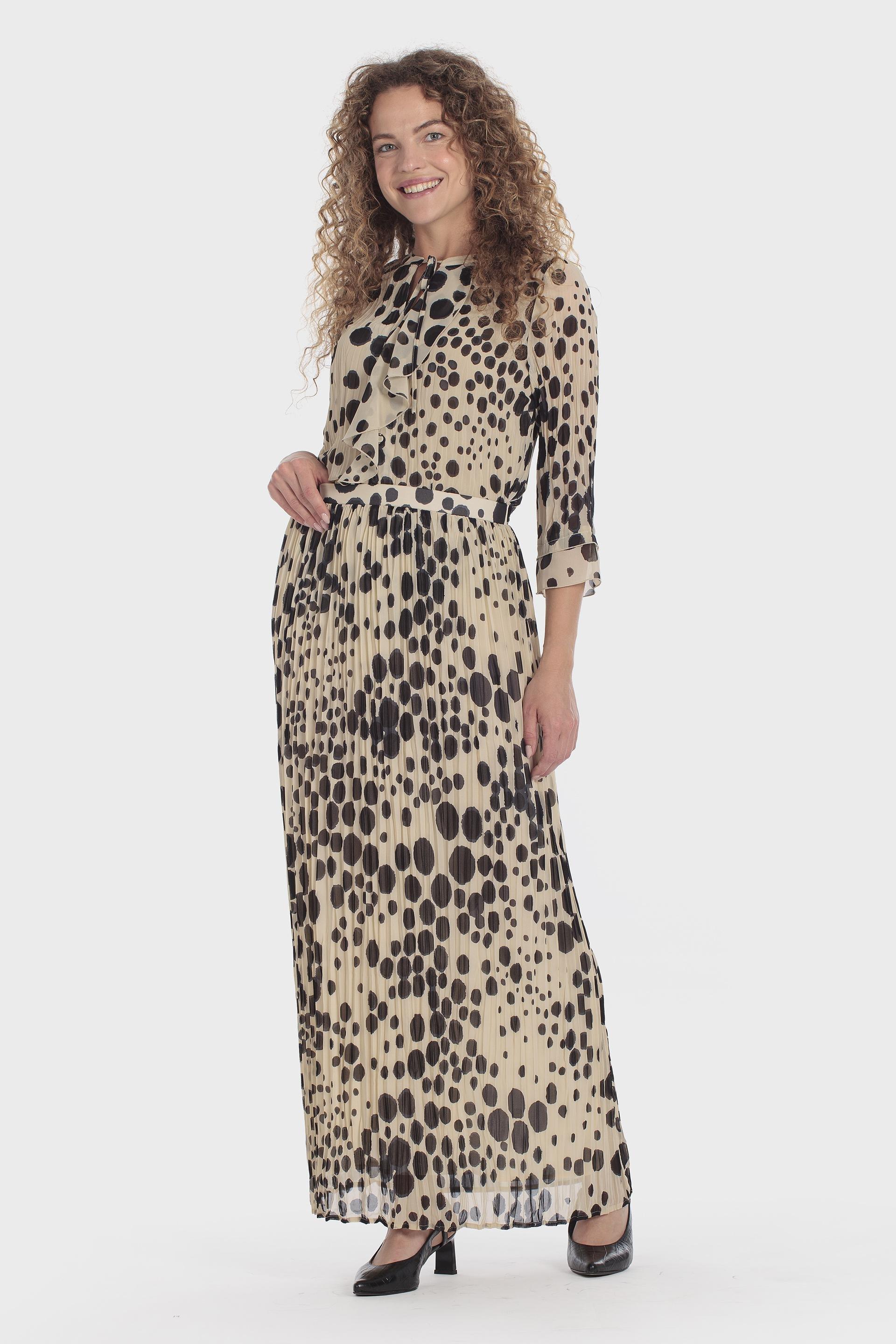 Multicolour Polka Dot Skirt, Beige, large image number 0