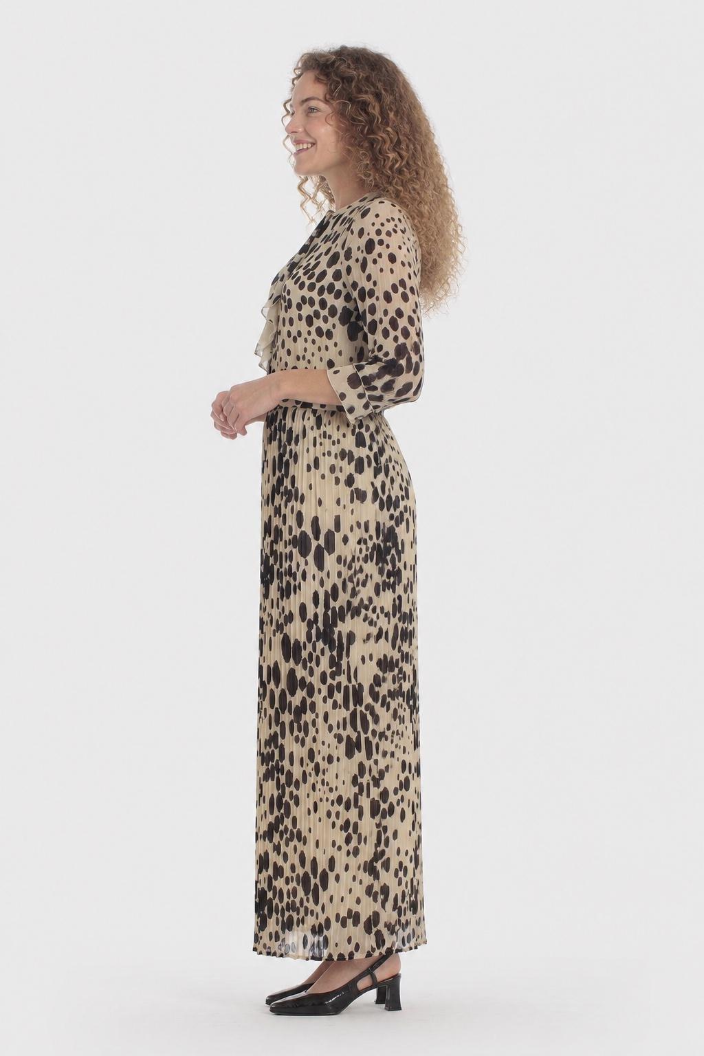 تنورة بنقشة البولكا دوت متعددة الألوان, Beige, large image number 3
