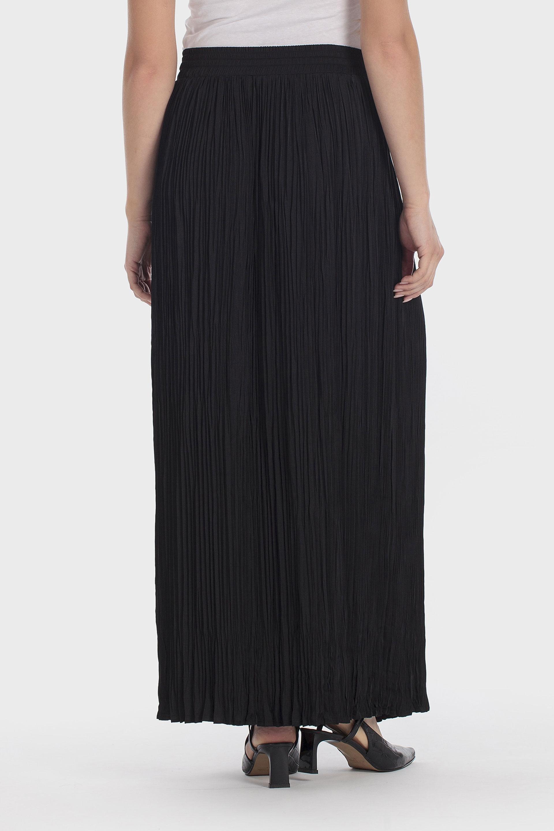 Black Long Pleated Skirt, Black, large image number 6