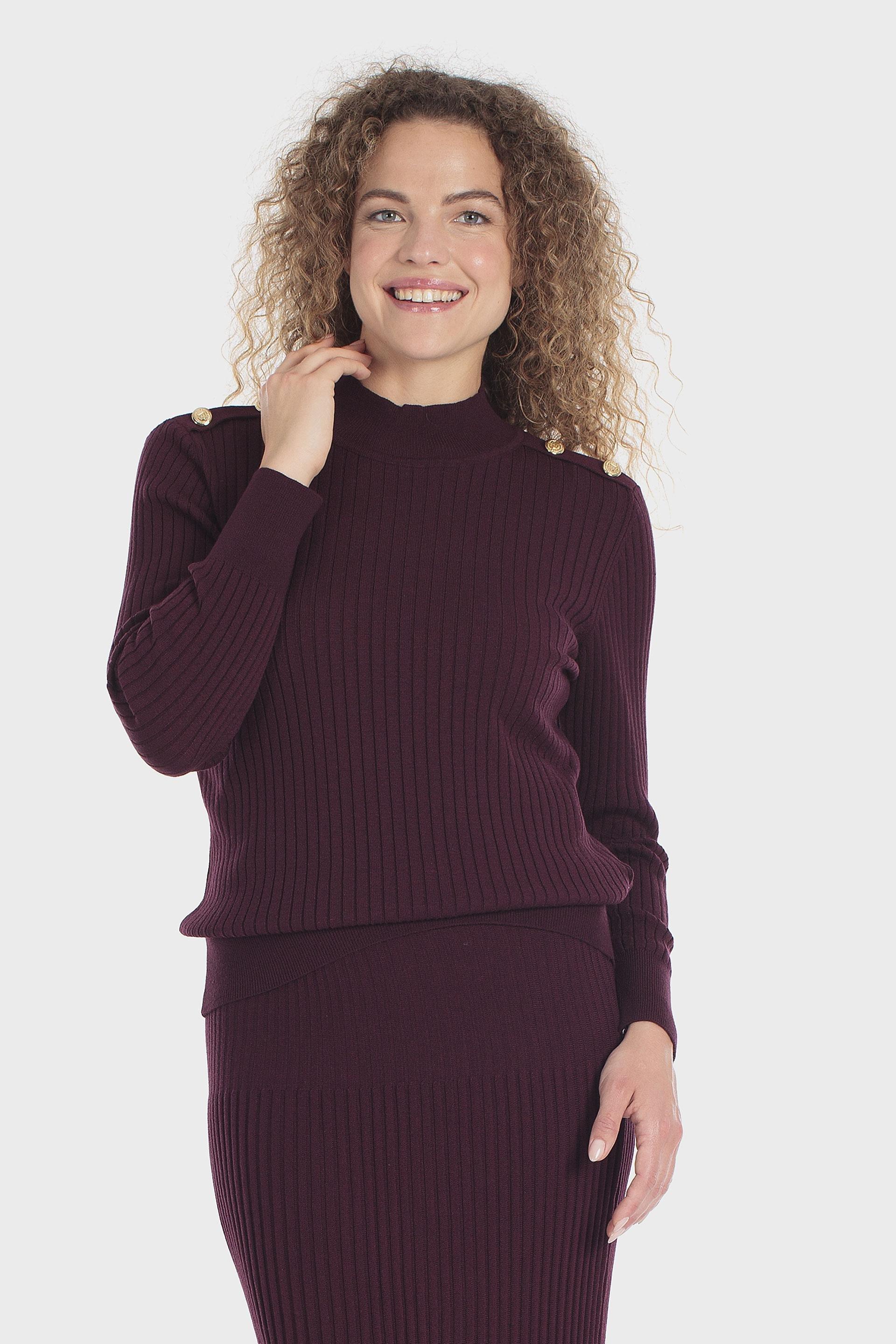 كنزة مضلعة بنفسجية, Purple Mulberry, medium
