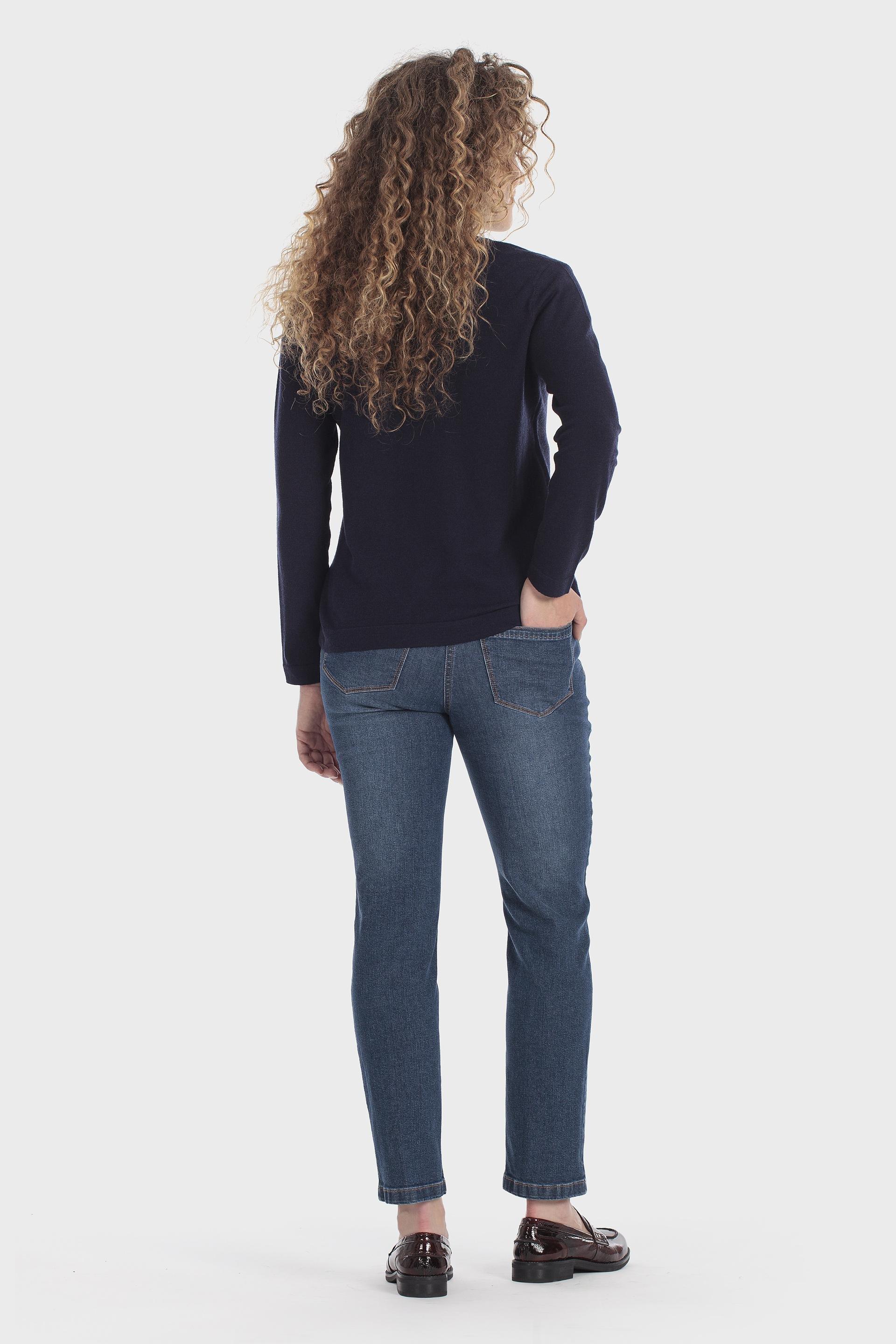 بلوفر بياقة مرصّعة كحلي, Blue Navy, large image number 4