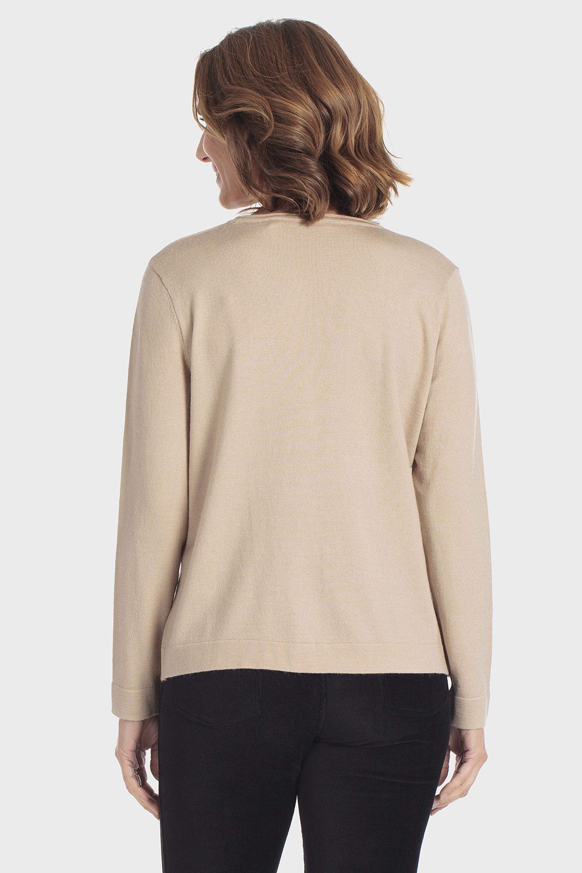 Fantasy Print Sweater Beige, Beige, medium