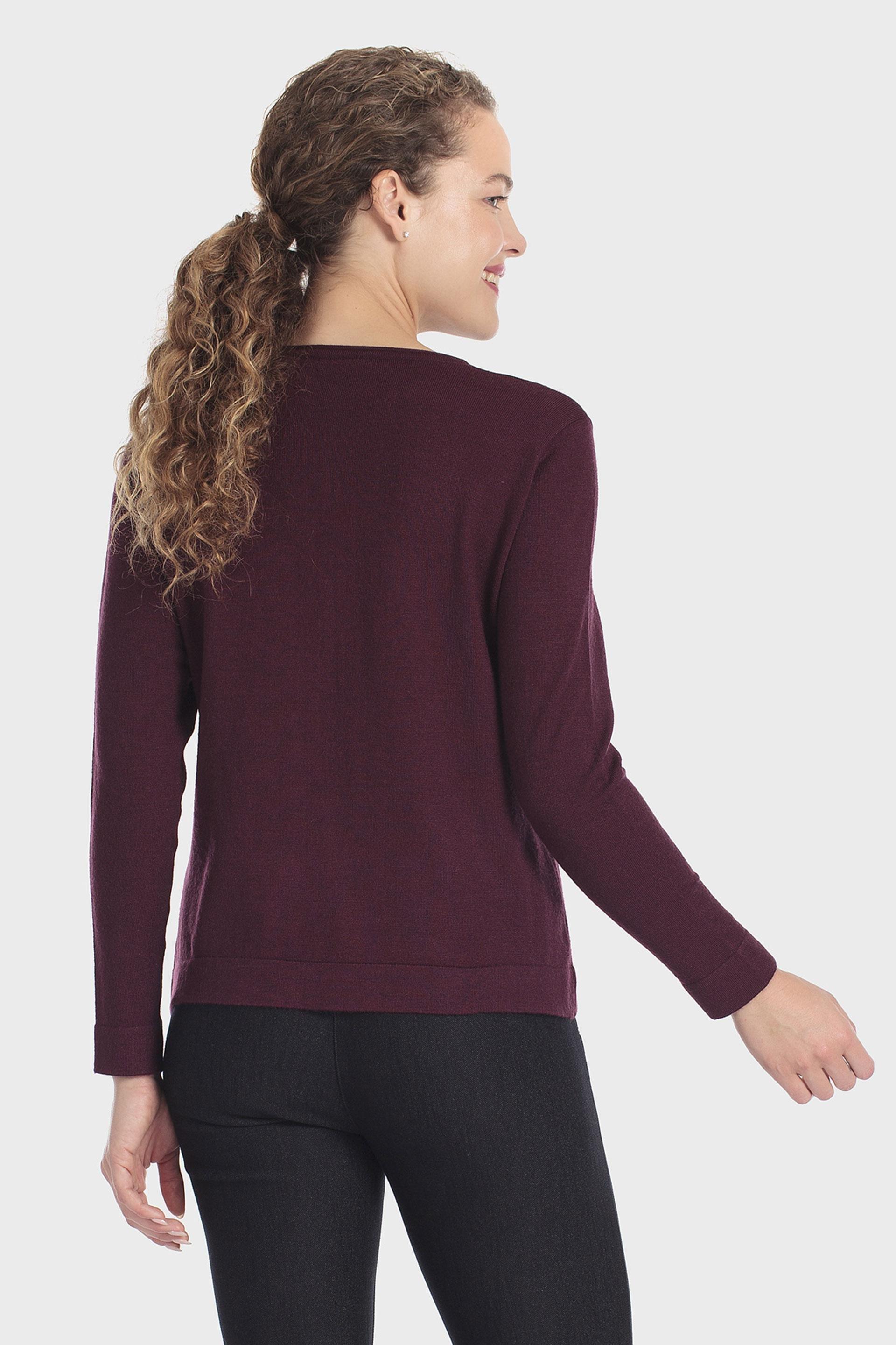 Fantasy Print Sweater Burgundy, Purple Mulberry, medium