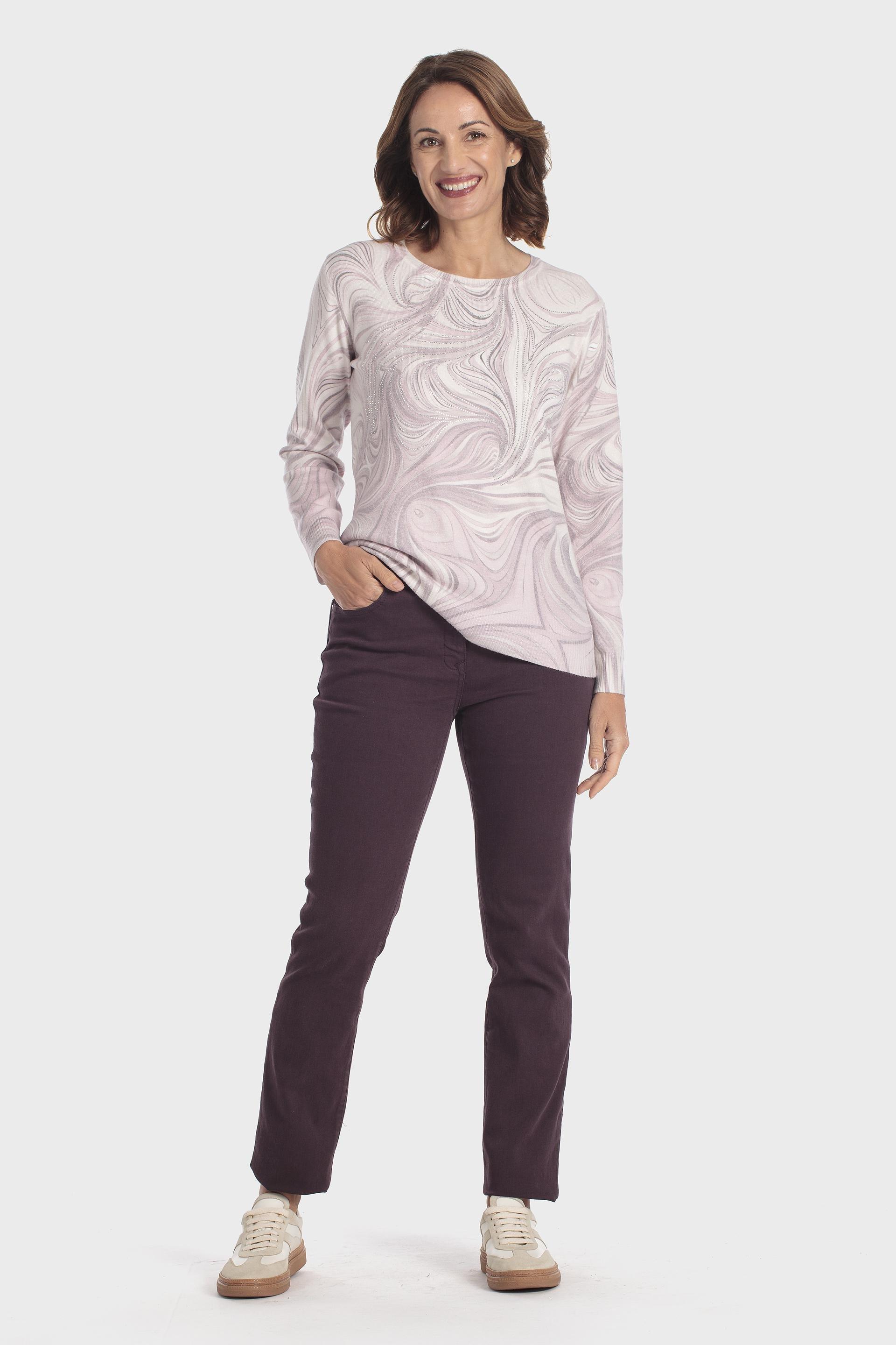 Printed Sweater Pink, Pink Quartz, large image number 1