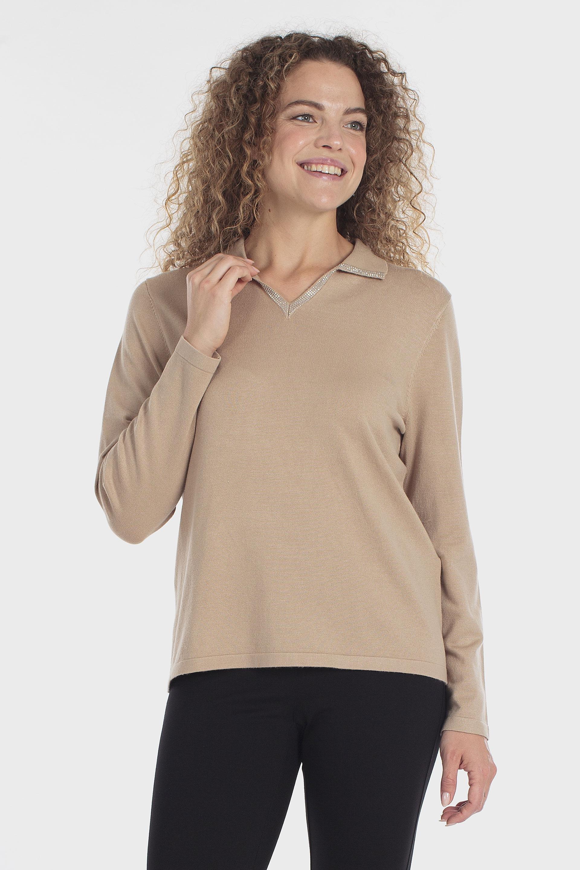بلوفر بياقة بولو بيج, Beige Camel, medium