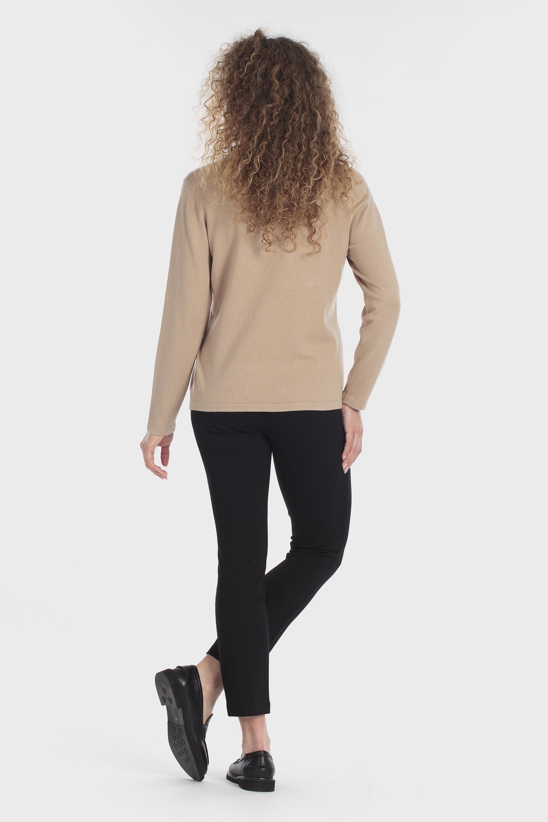 Polo Collar Knit Jumper Beige, Beige Camel, large image number 3