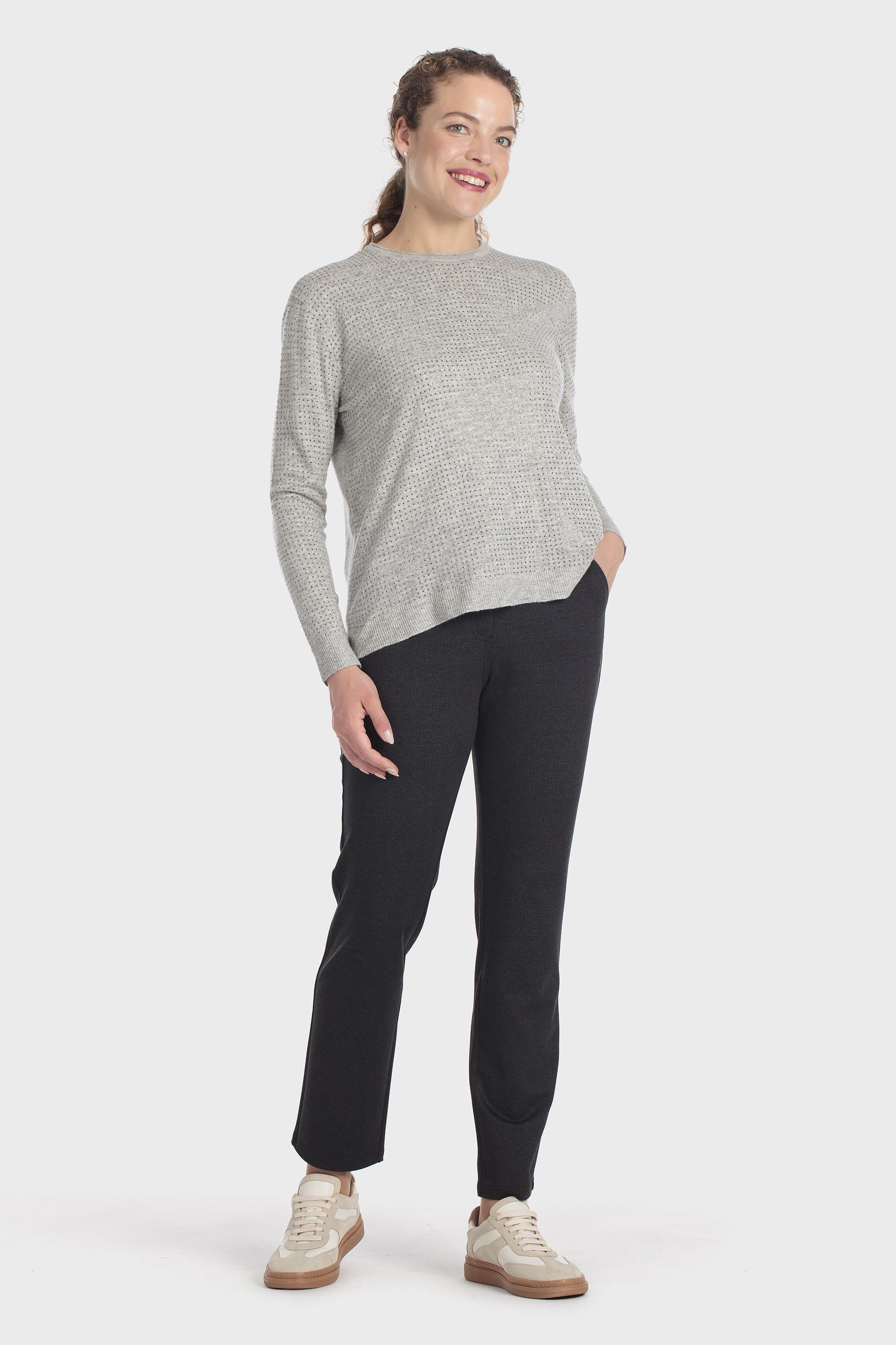 Fantasy Print Sweater Grey, Grey Melange, medium