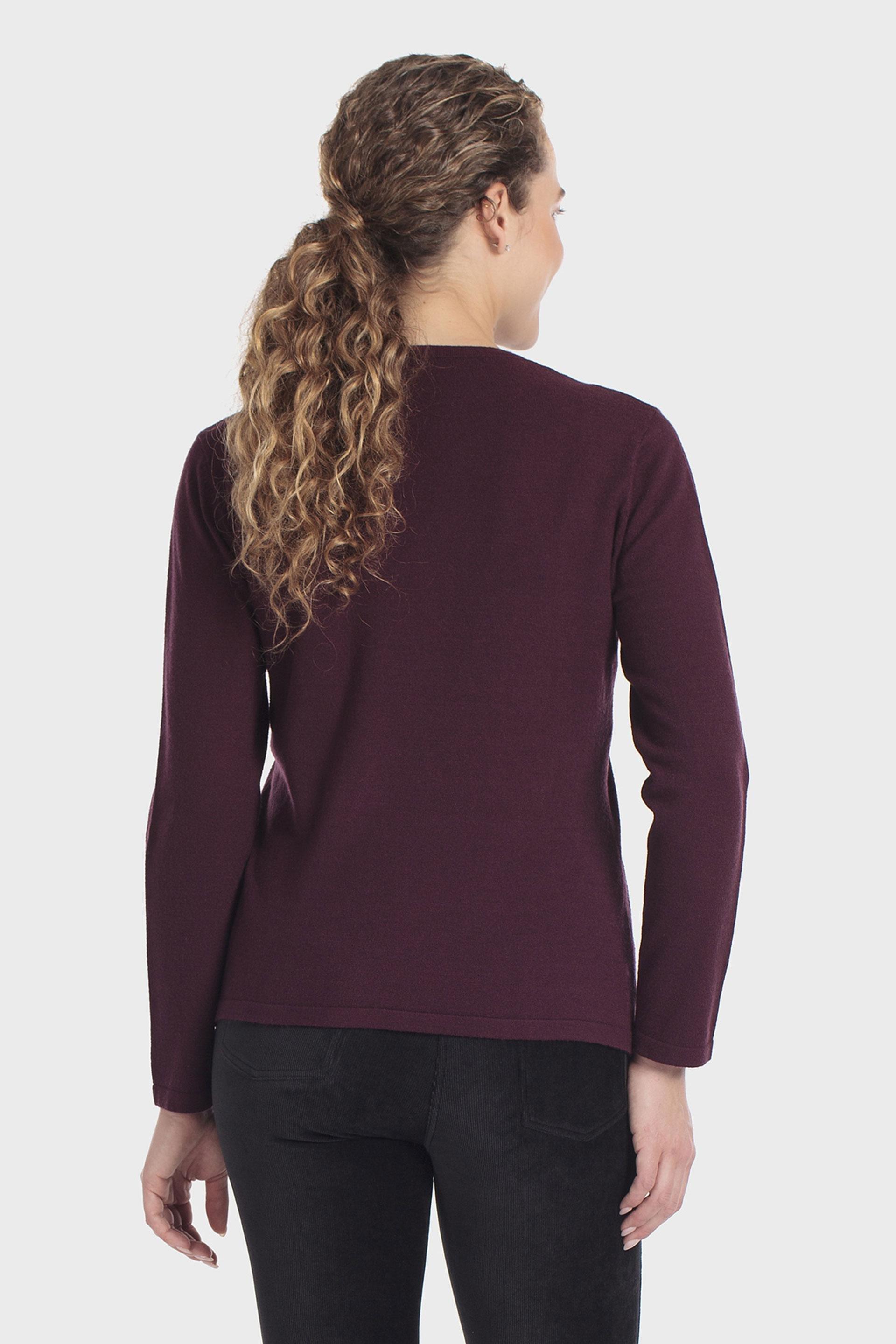 Rhinestone Sweater Burgundy, Purple Mulberry, large image number 2