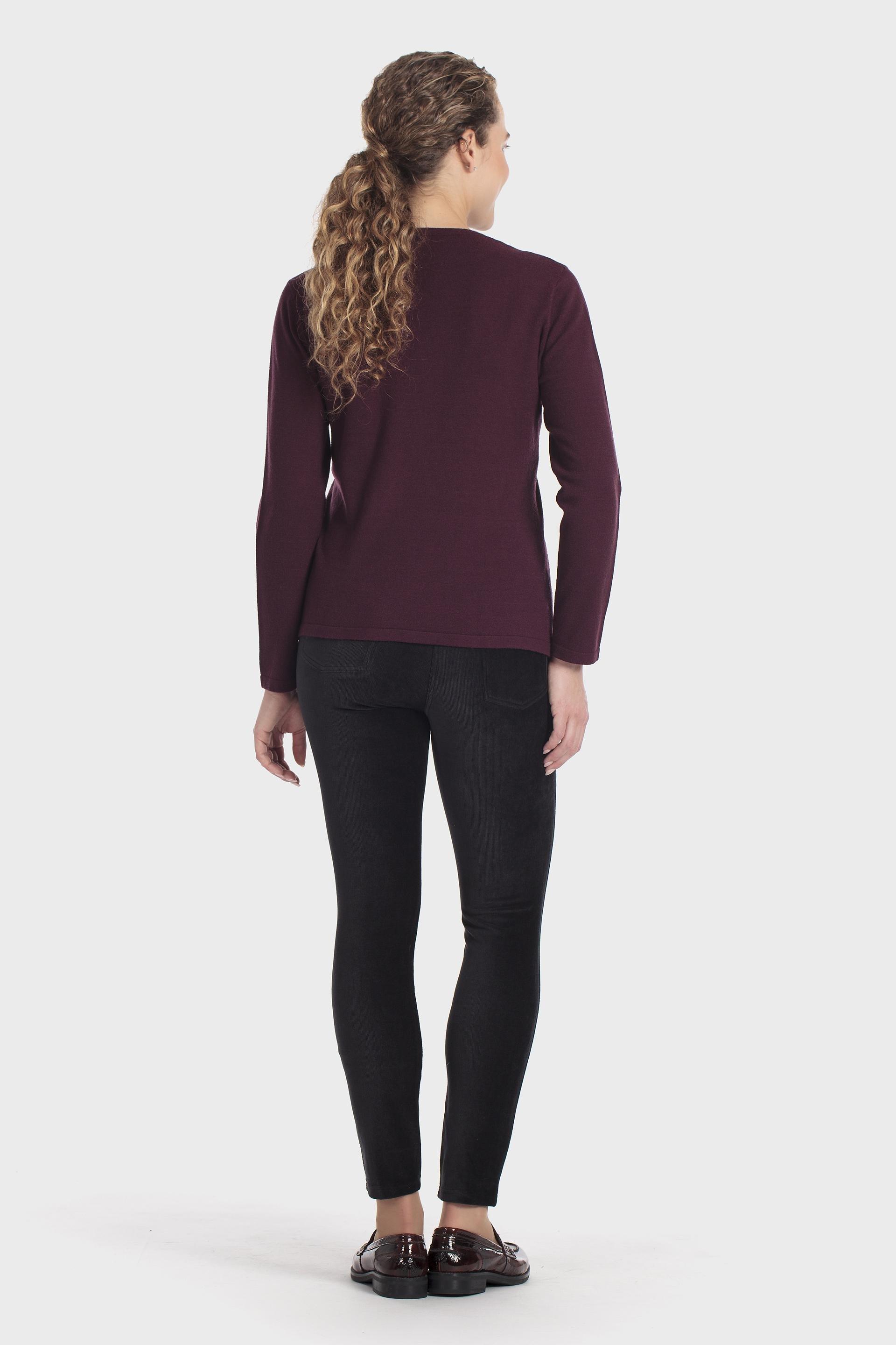 Rhinestone Sweater Burgundy, Purple Mulberry, large image number 3