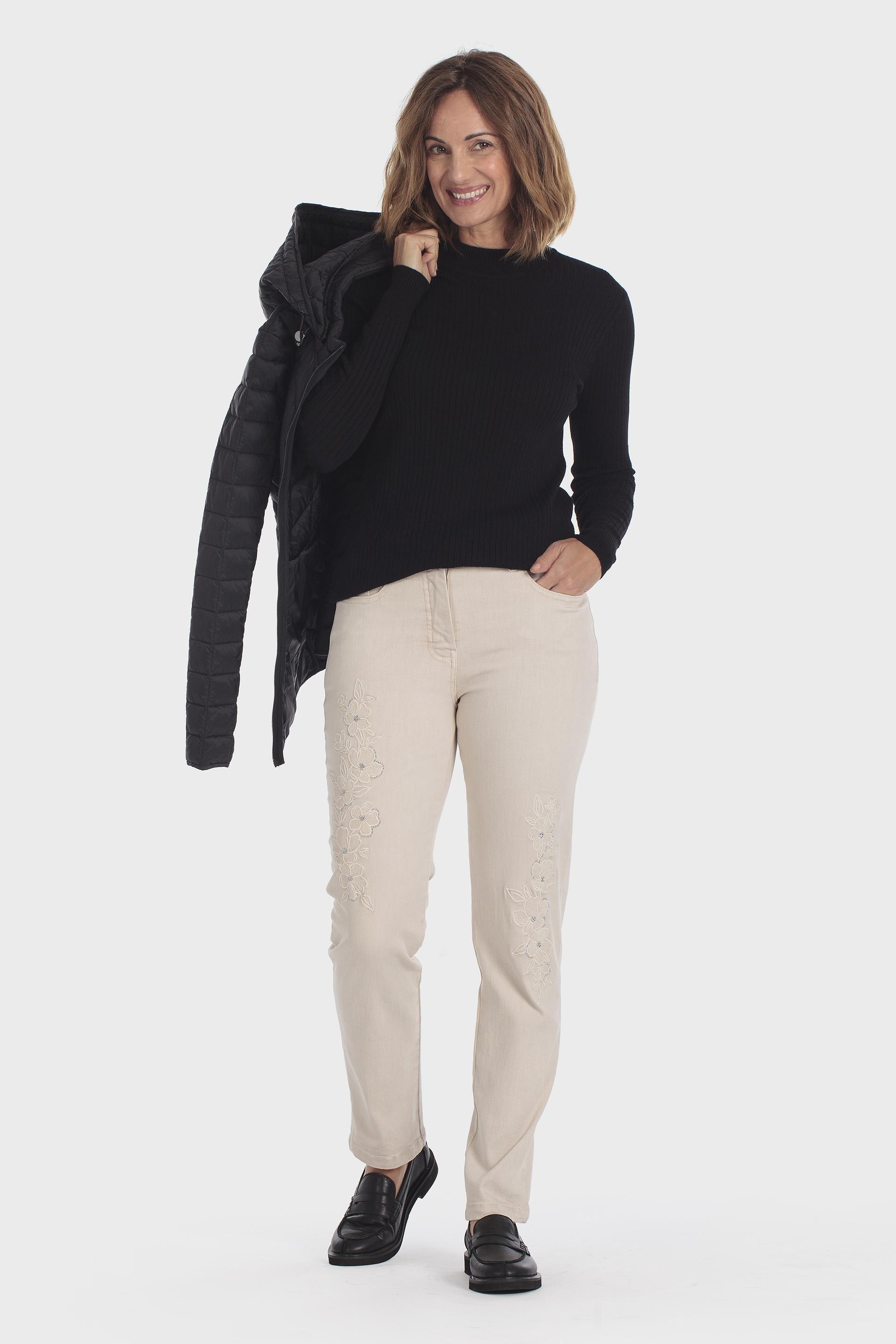 Black Ribbed Sweater, Black, large image number 1