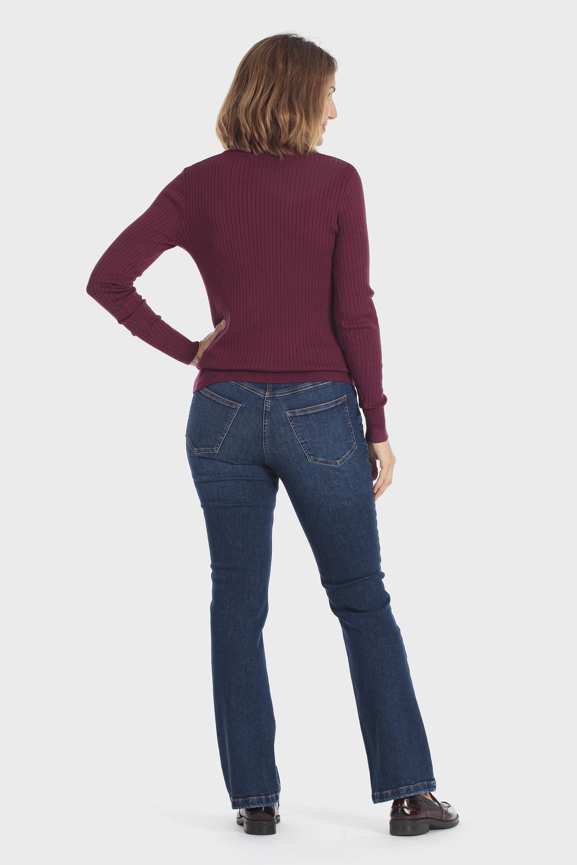 Purple Ribbed Sweater, Red Dark, large image number 4