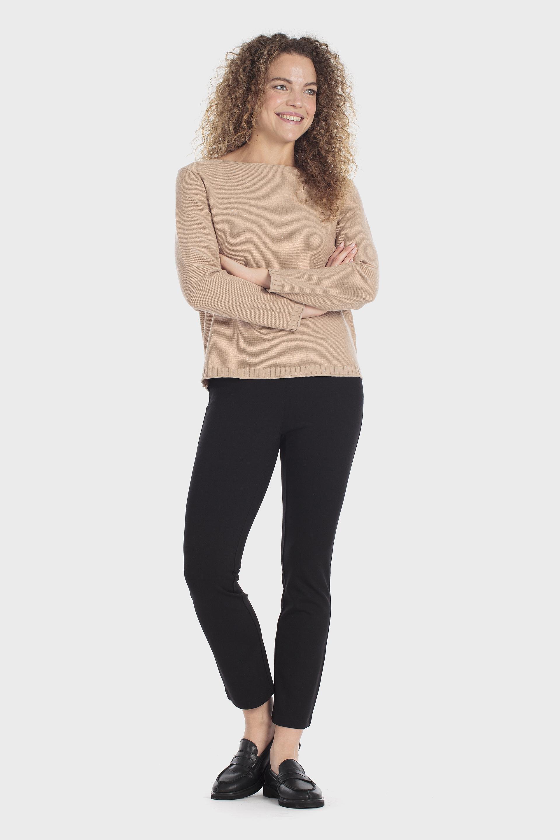 Boat Neck Sweater Beige, Beige, medium