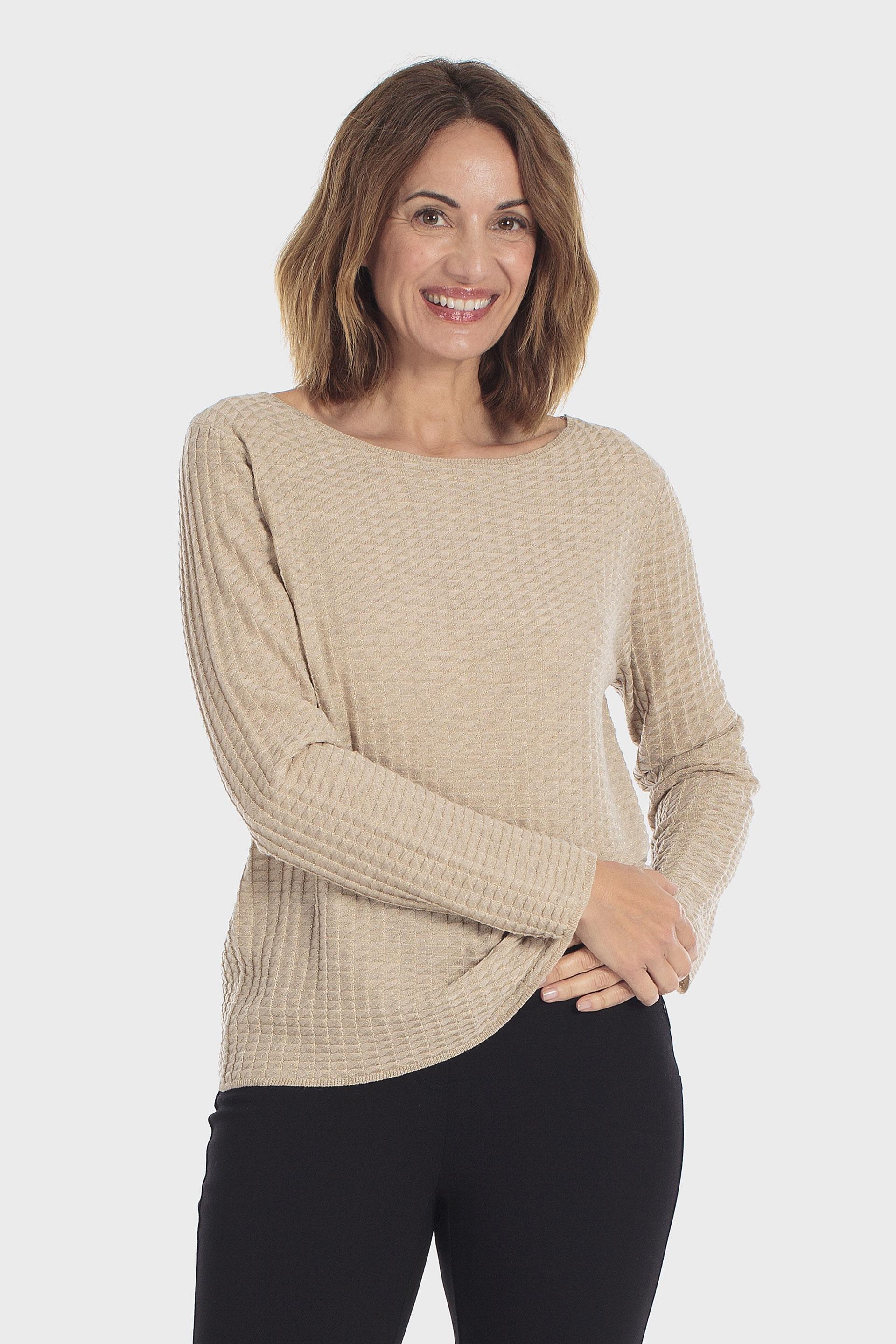 Beige Novelty Sweater, Beige, medium