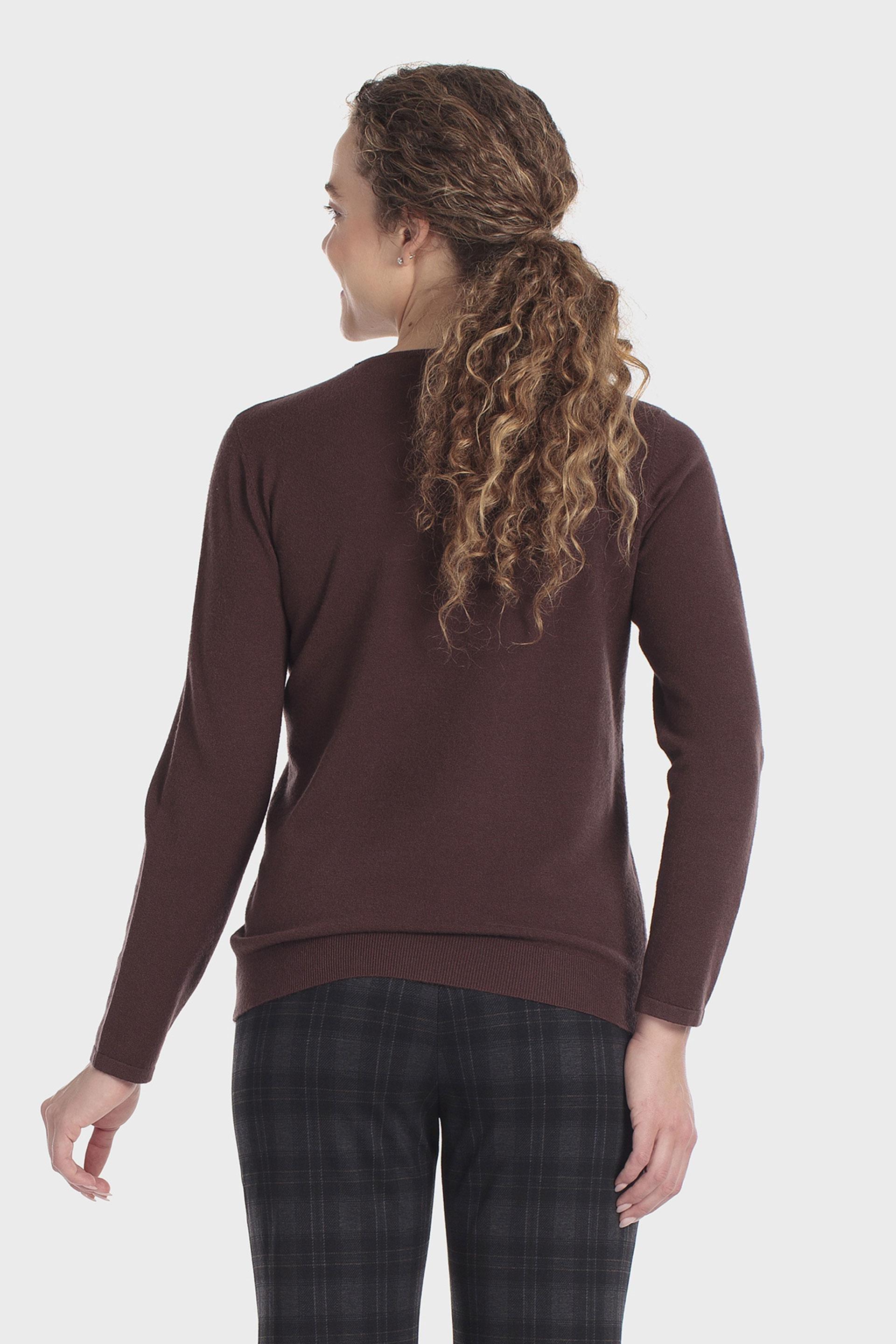 Brown Rhinestone Fantasy Sweater, Brown, medium