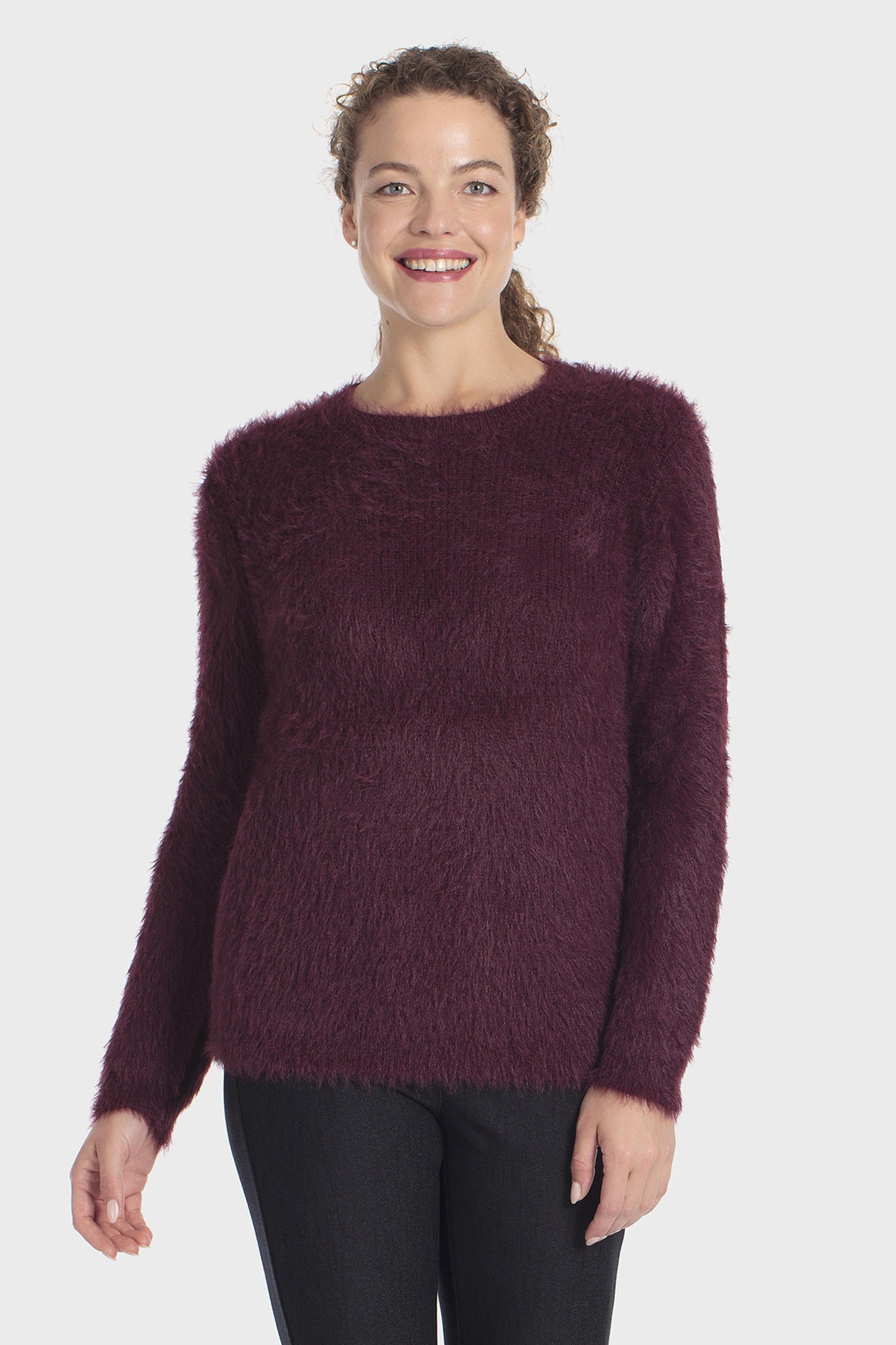 Fantasy Print Sweater Burgundy, Purple Mulberry, medium