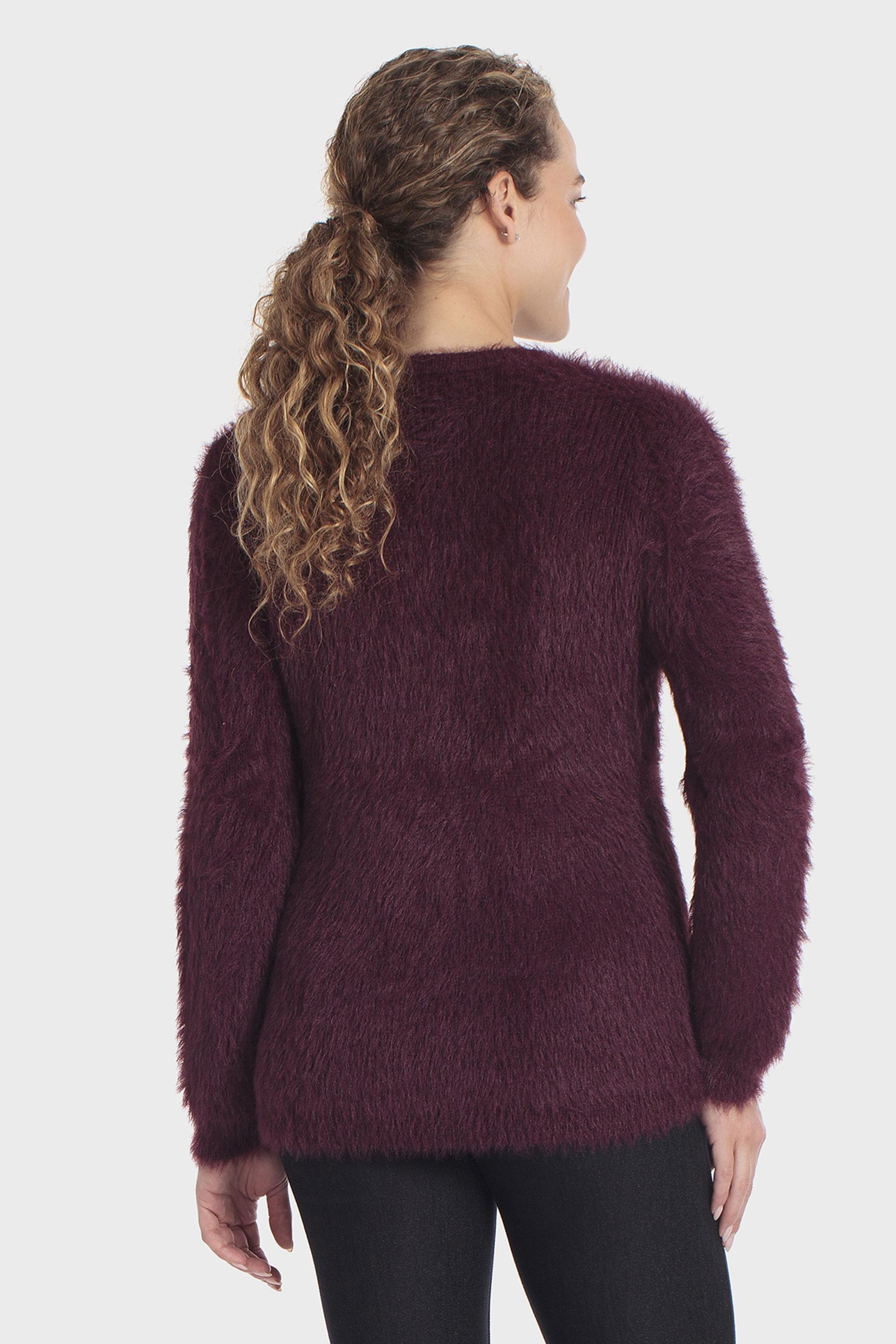 Fantasy Print Sweater Burgundy, Purple Mulberry, medium