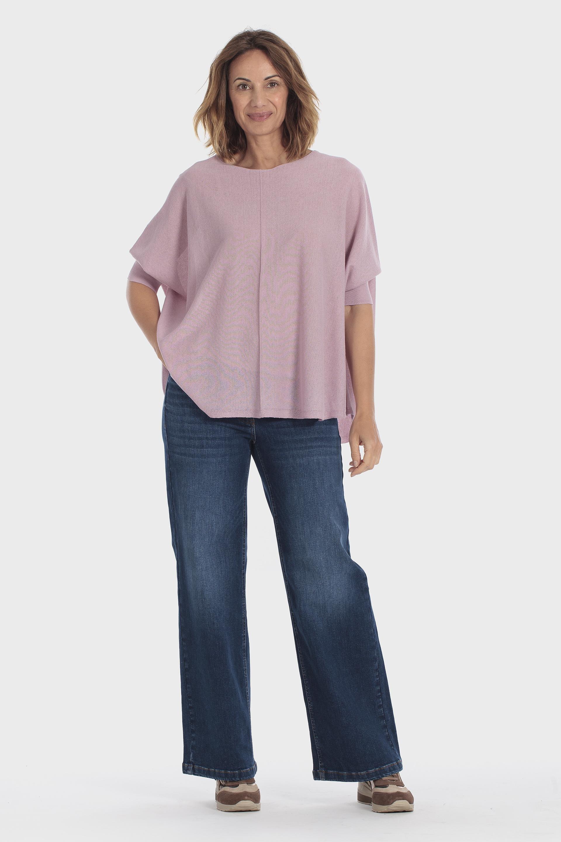 Pink Batwing Sleeve Sweater, Pink Quartz, large image number 1