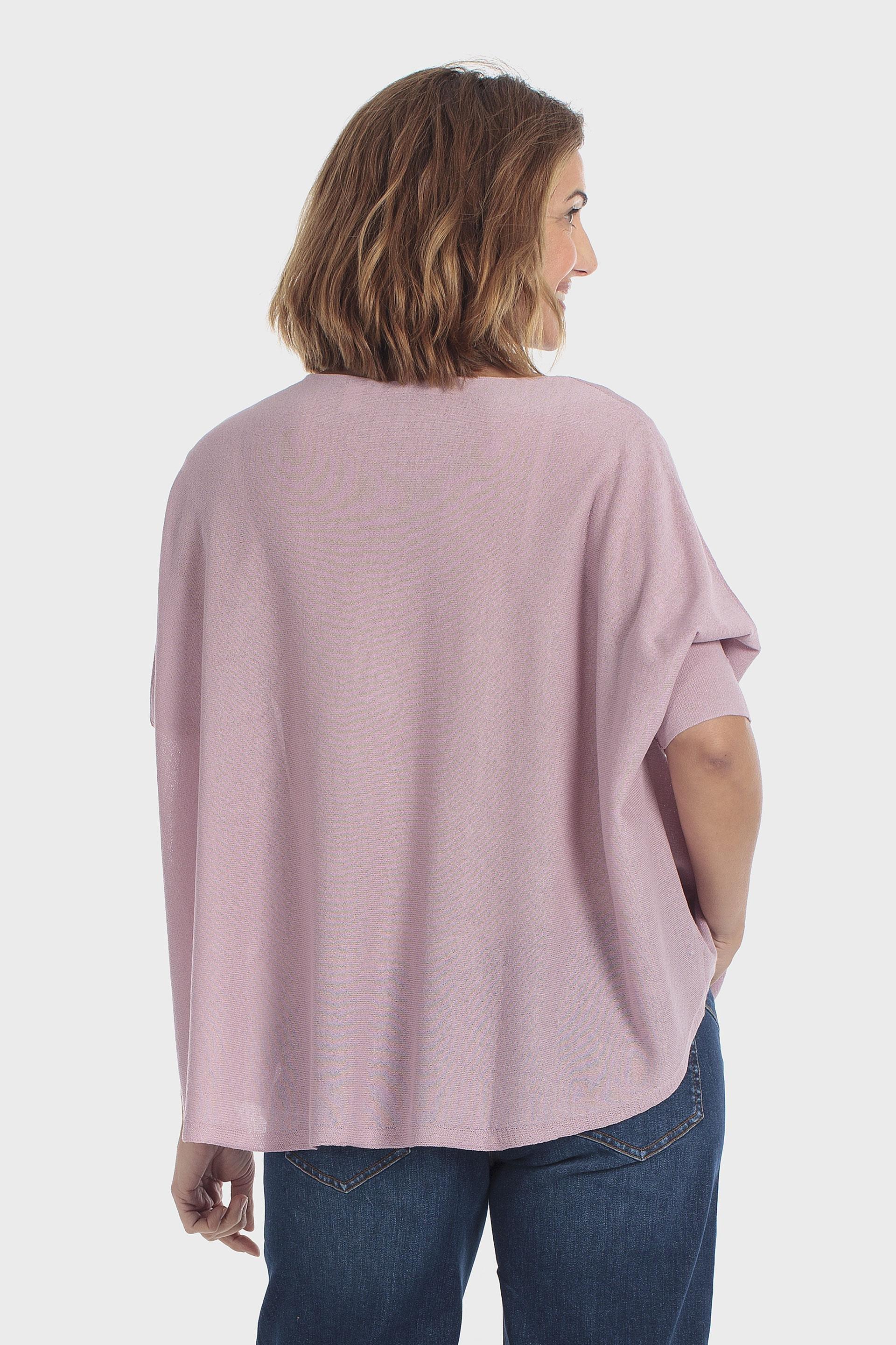 Pink Batwing Sleeve Sweater, Pink Quartz, large image number 2