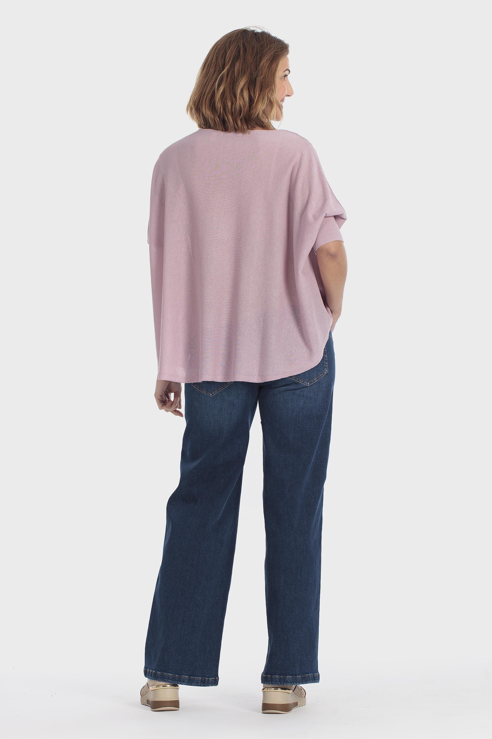 Pink Batwing Sleeve Sweater, Pink Quartz, large image number 3