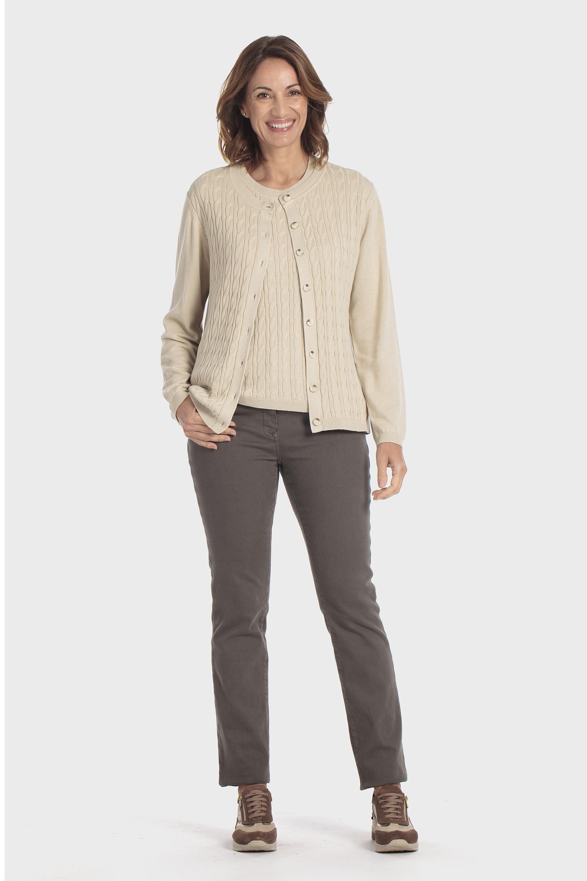 Cable Knit Sleeveless Jumper Beige, Beige, large image number 0