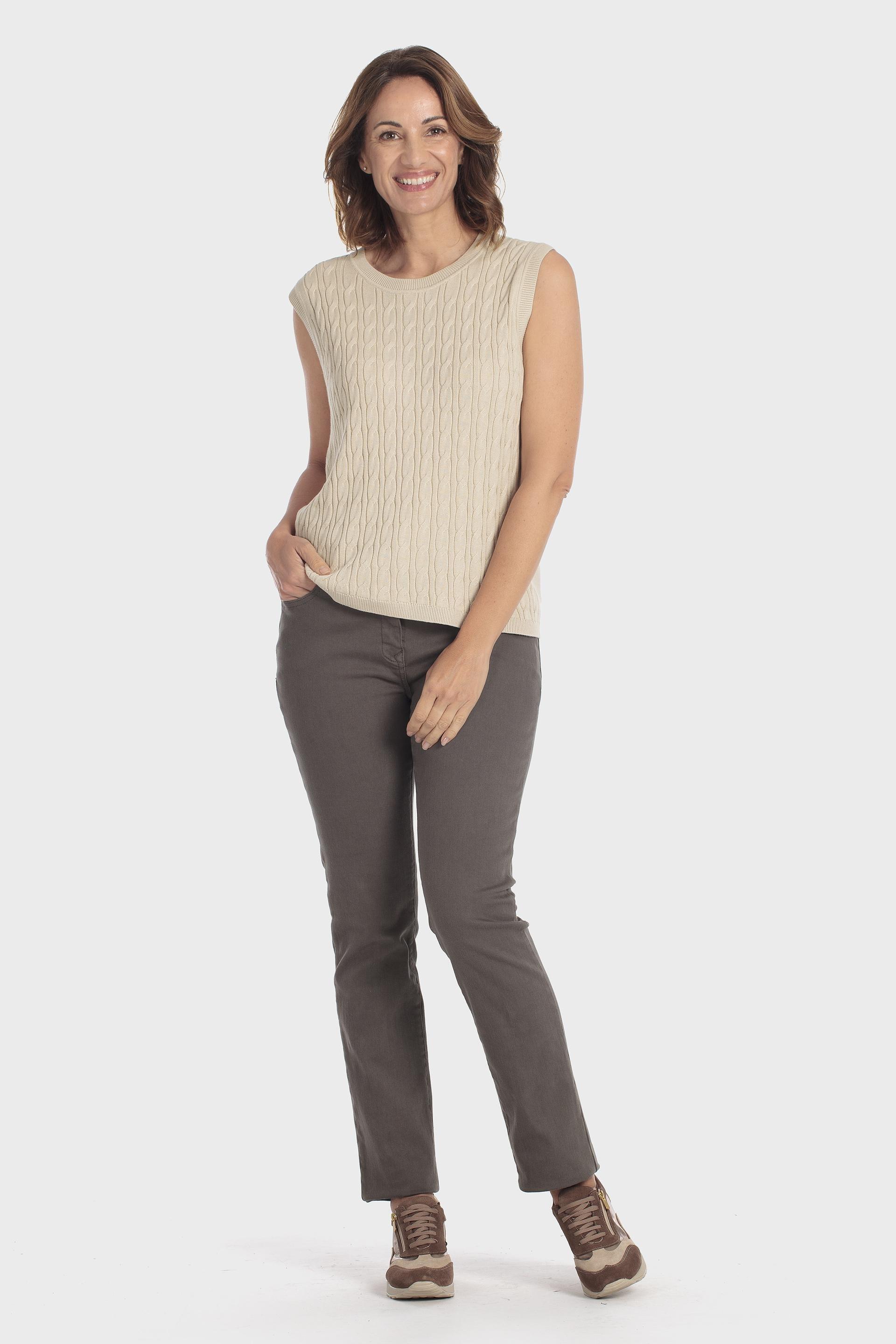 Cable Knit Sleeveless Jumper Beige, Beige, large image number 2